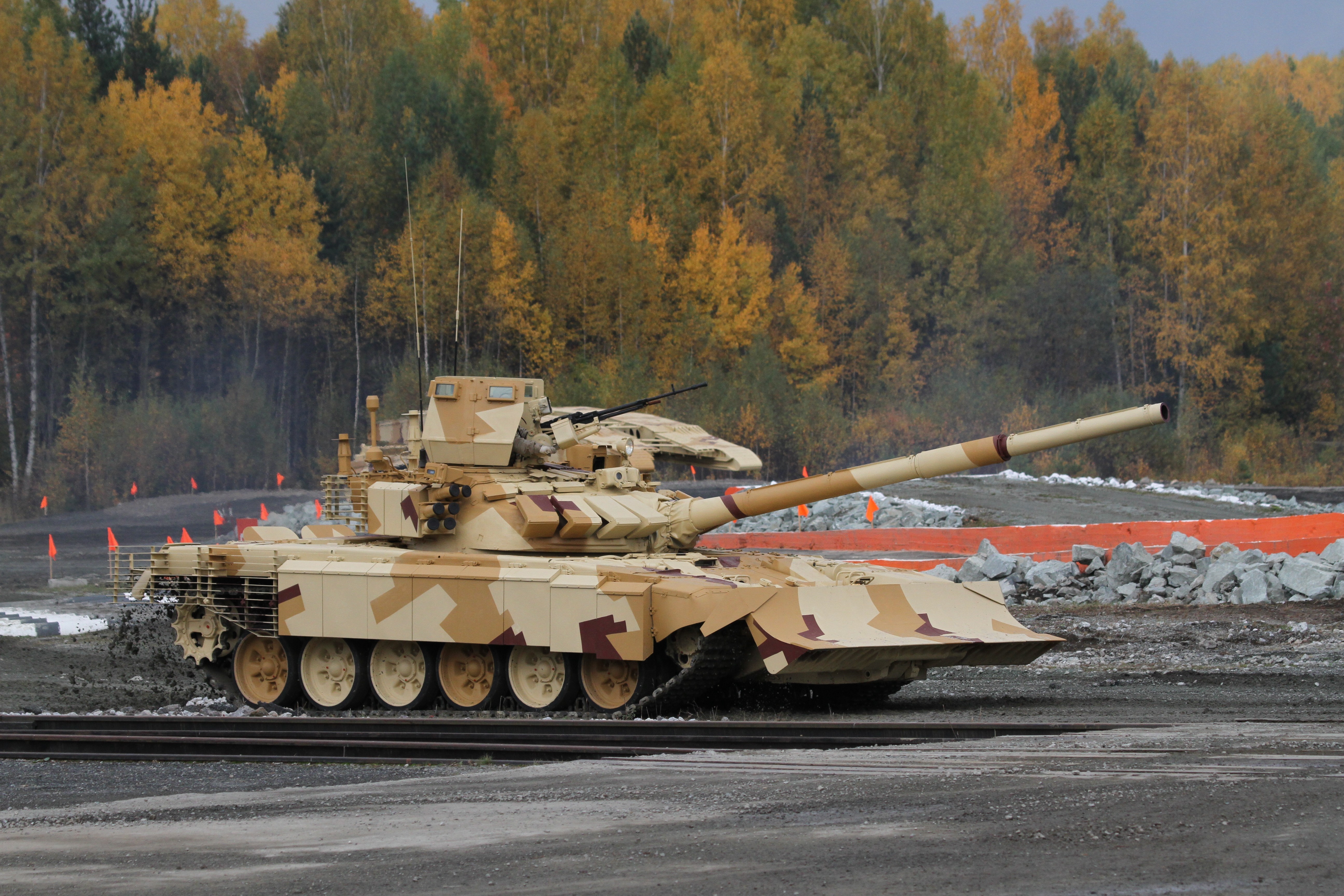 T-72 Tank with Desert Camouflage HD Wallpaper