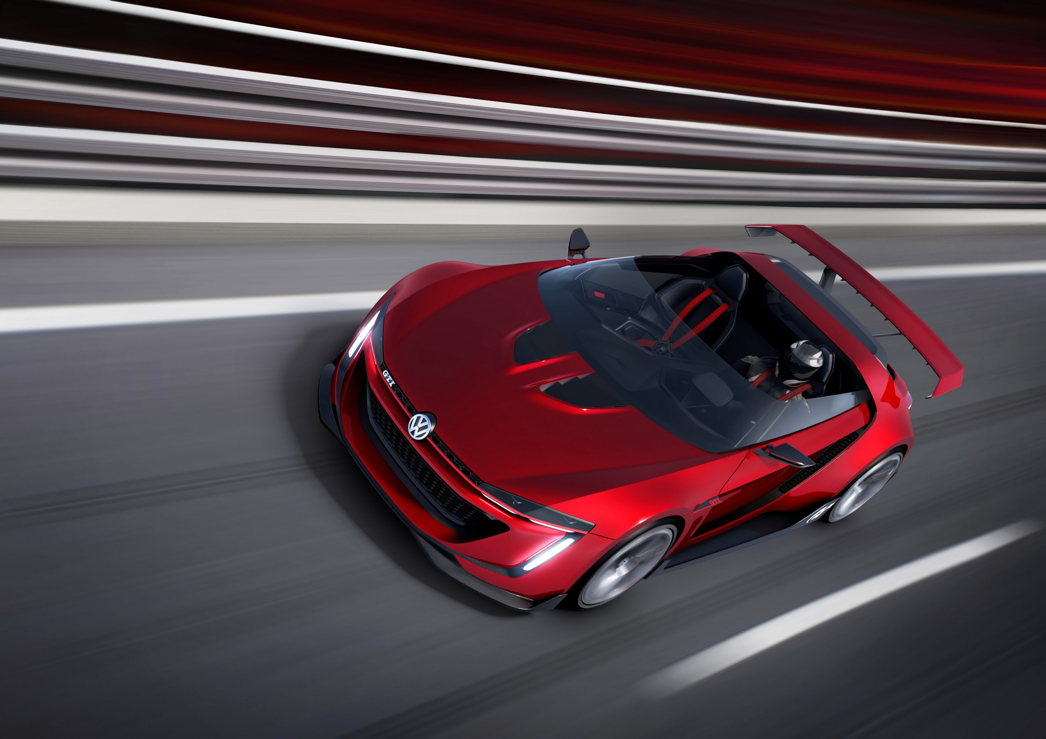 Red Volkswagen GTI Roadster Cabriolet Concept Car HD Wallpaper