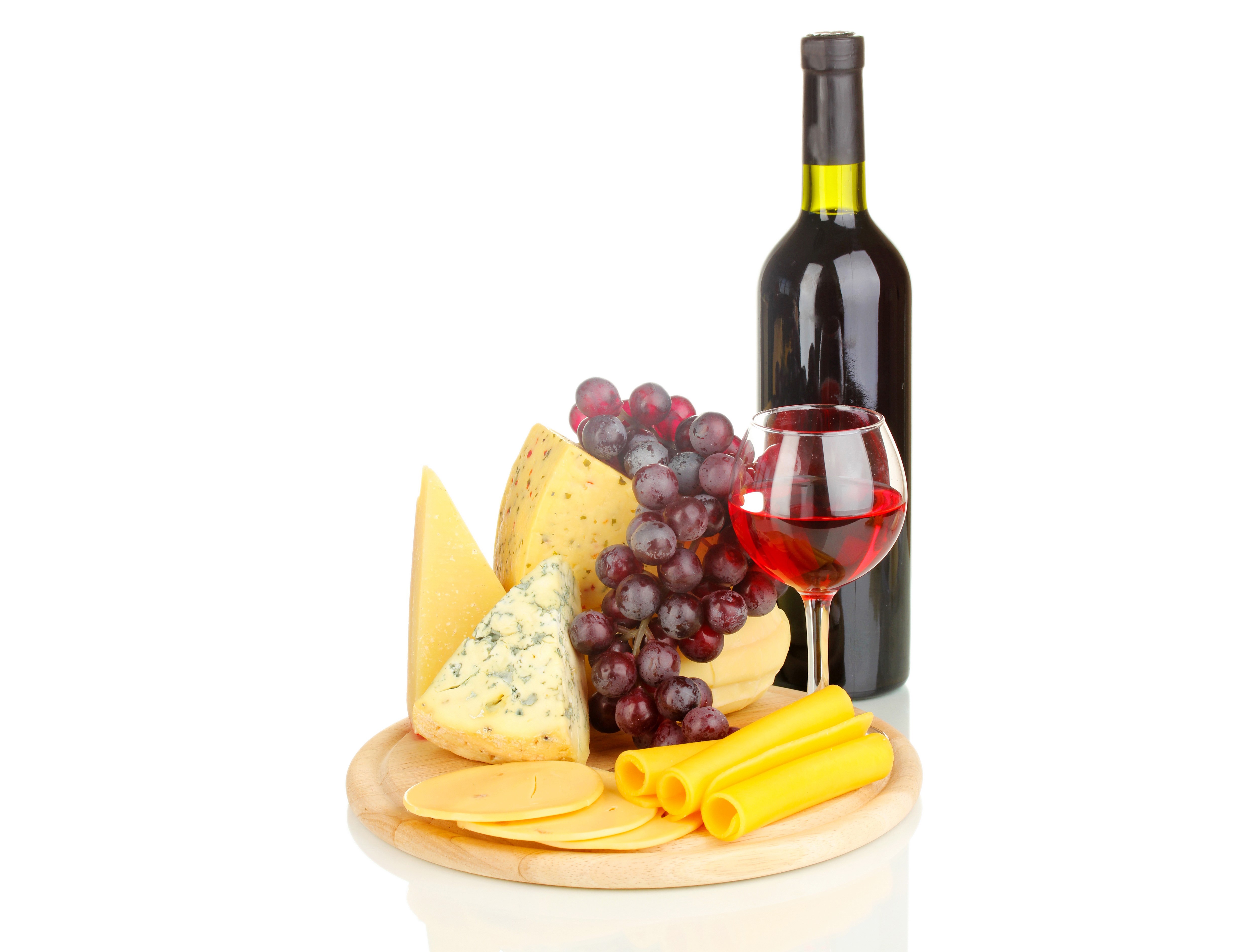 Cheese, Grapes, Wine Bottle, and Wine Glass HD Wallpaper