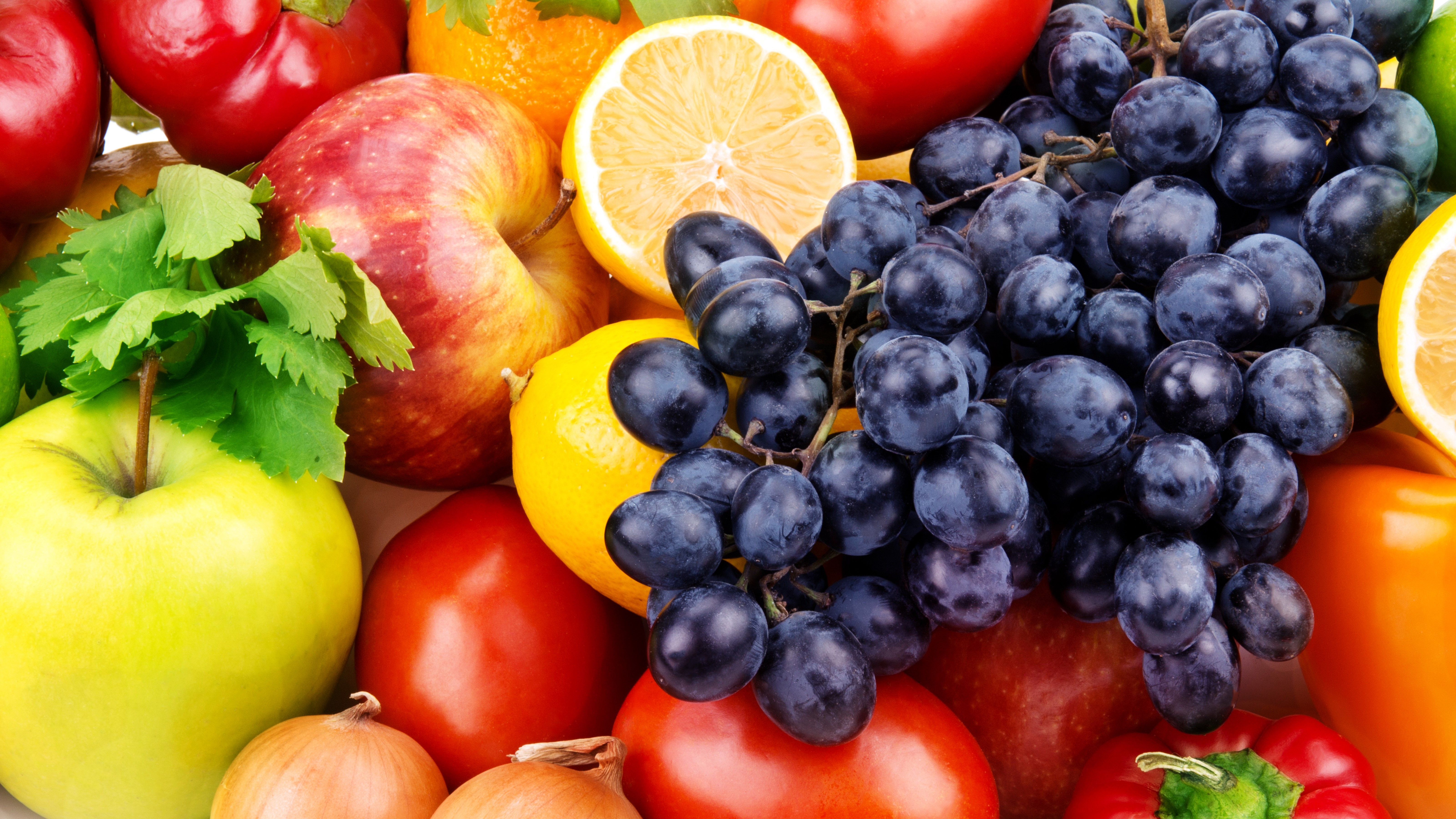 Assortment of Fruits and Vegetables HD Wallpaper