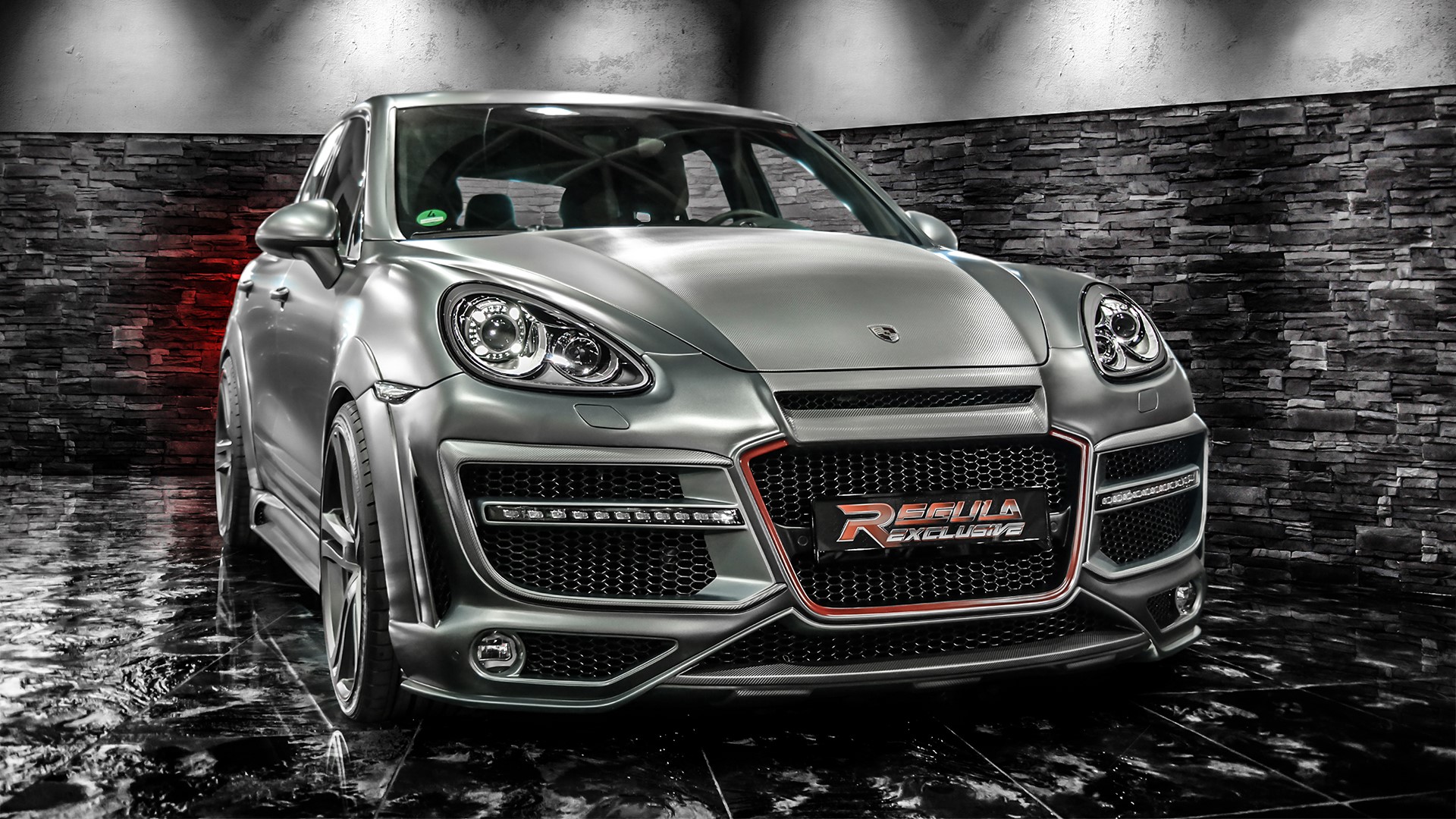 Grey 2014 Porsche Cayenne 958 (Regula) Tuning HD Wallpaper