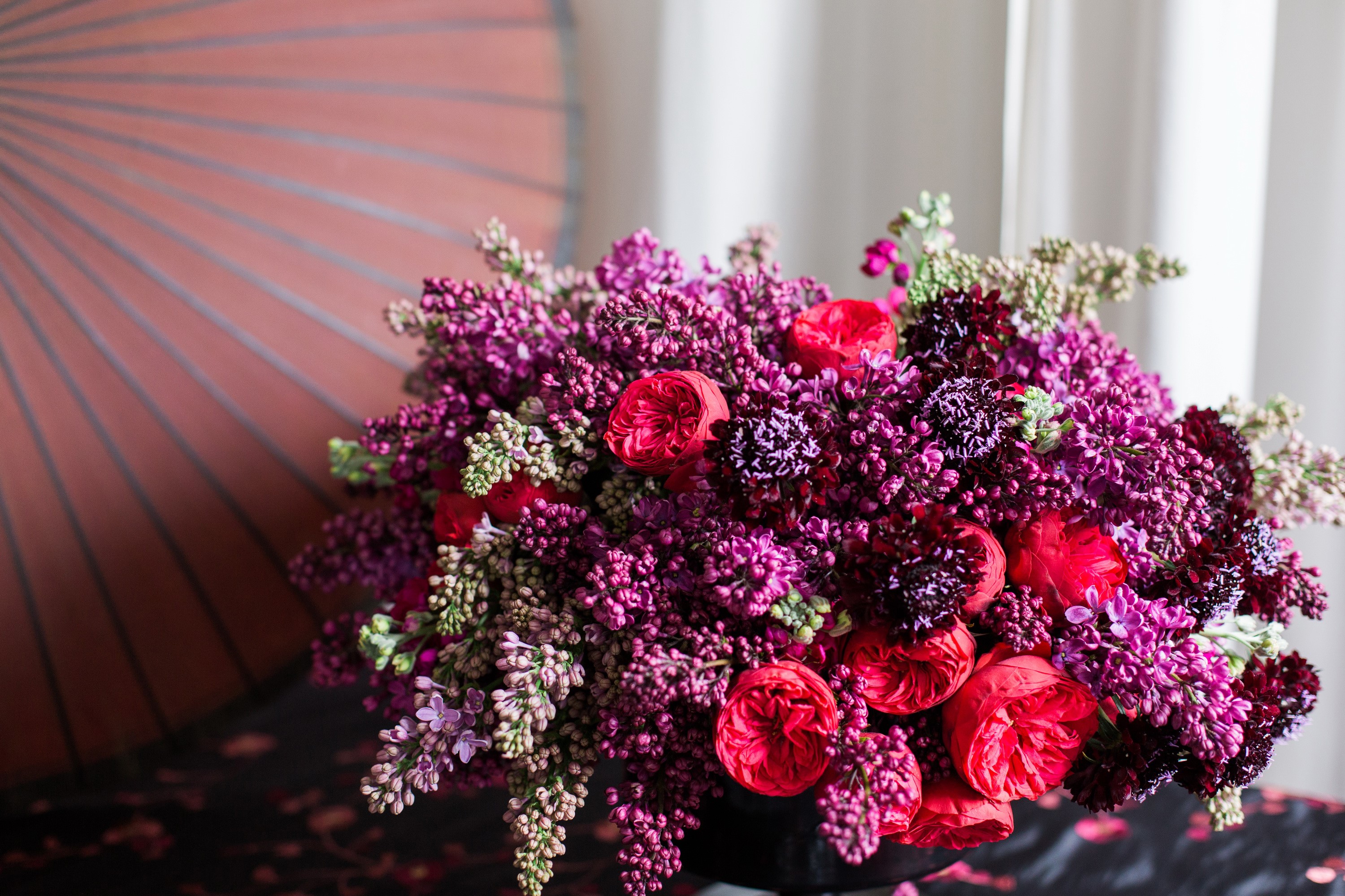 Bouquet of Roses and Lilacs HD Wallpaper