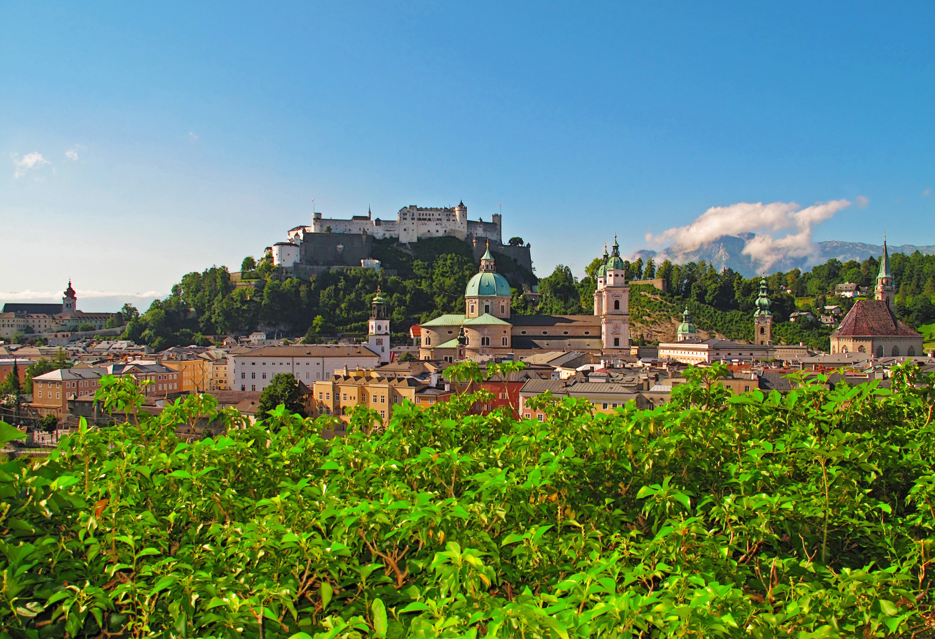 Salzburg cityscape with Hohensalzburg Fortress HD Wallpaper