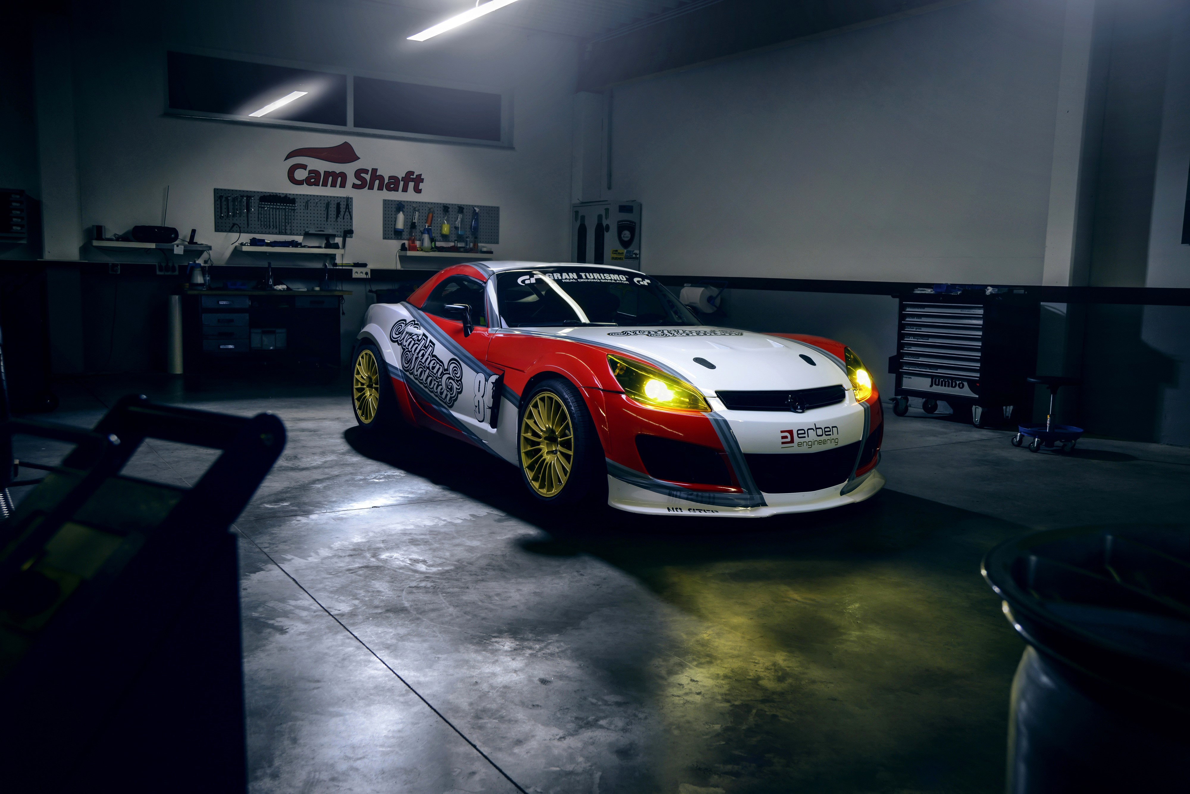 4K Opel GT Tuning in Garage HD Wallpaper