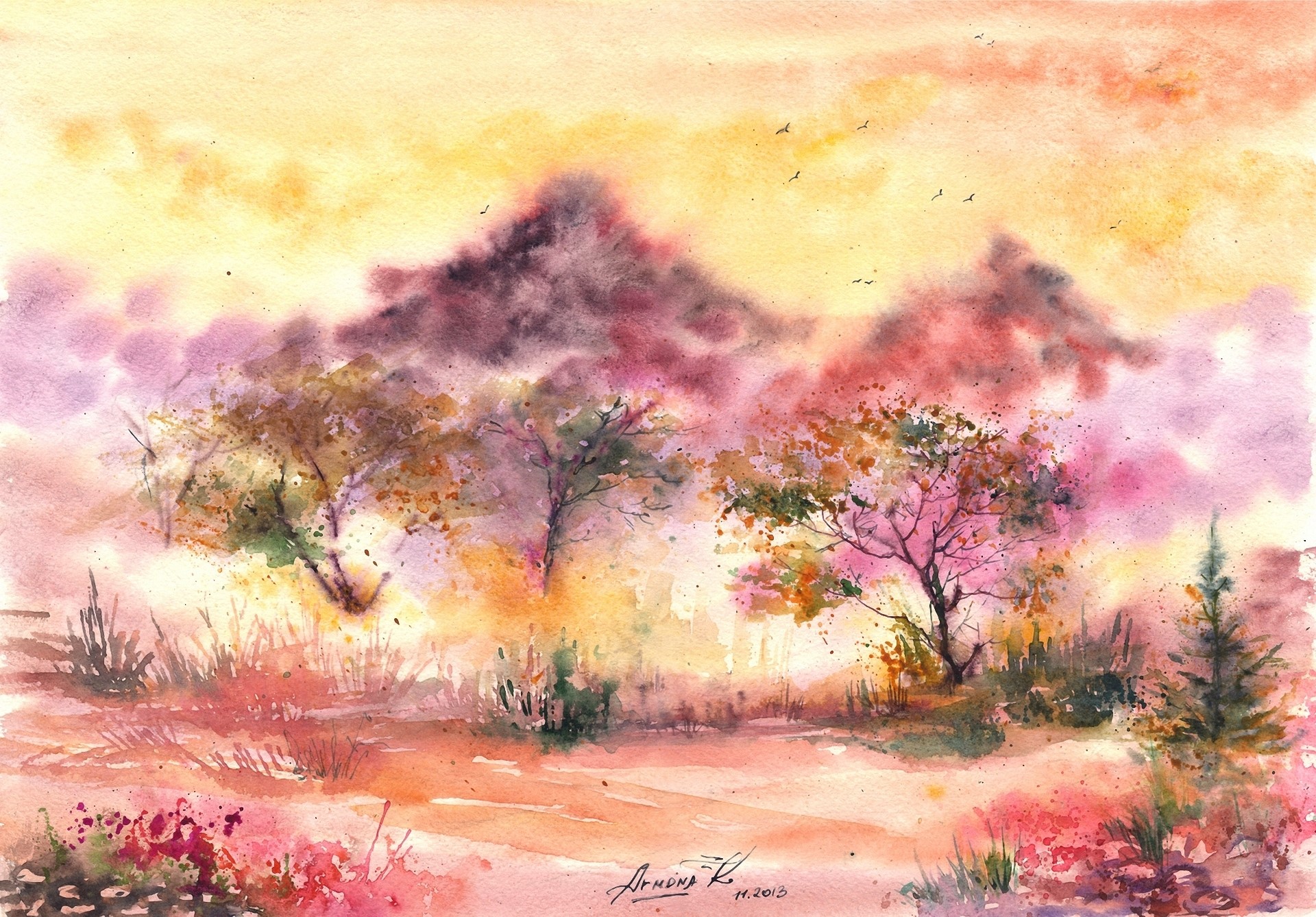 Anna Armona Scenery Painting HD Wallpaper