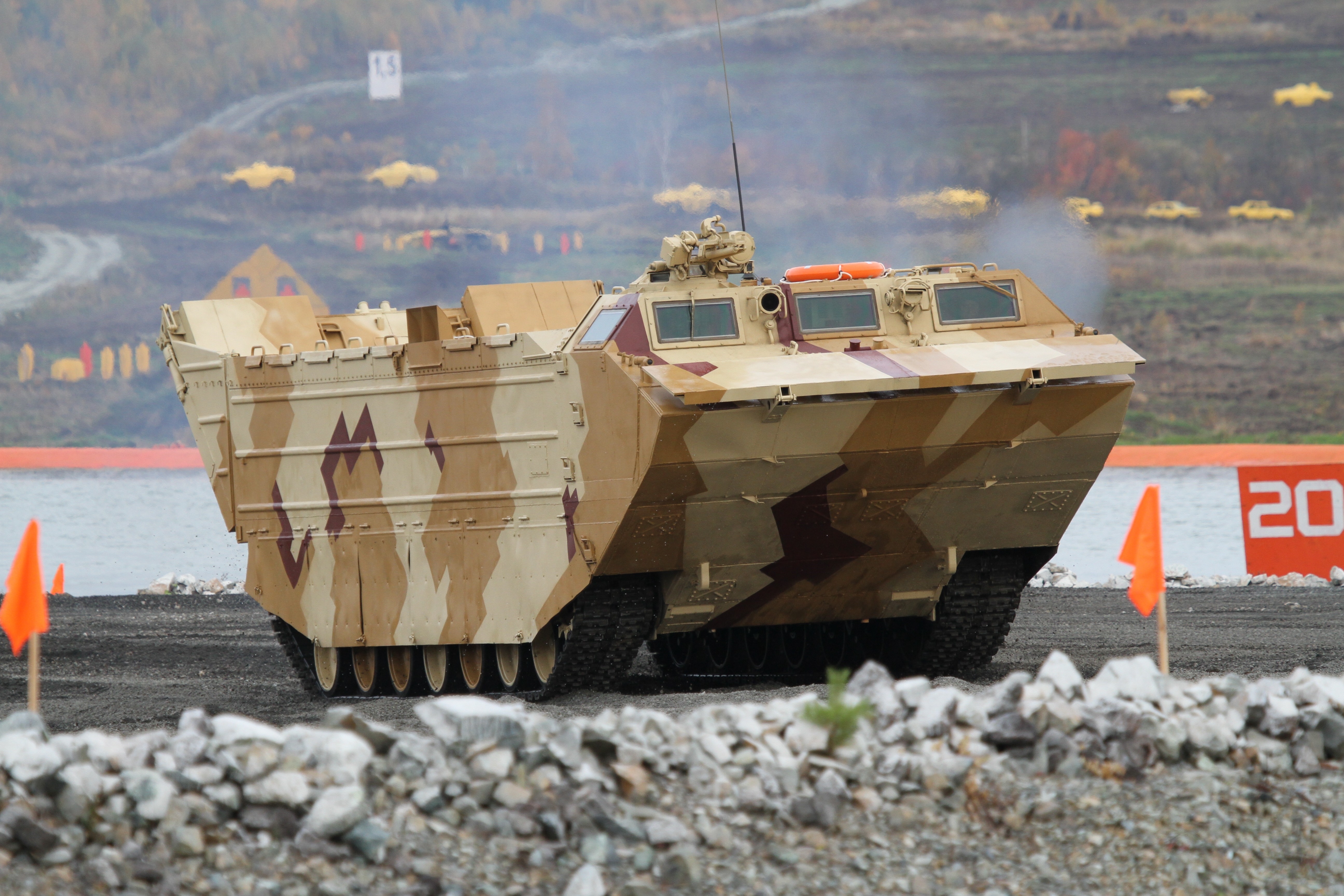 Floating transporter PTS-4 military vehicle HD Wallpaper