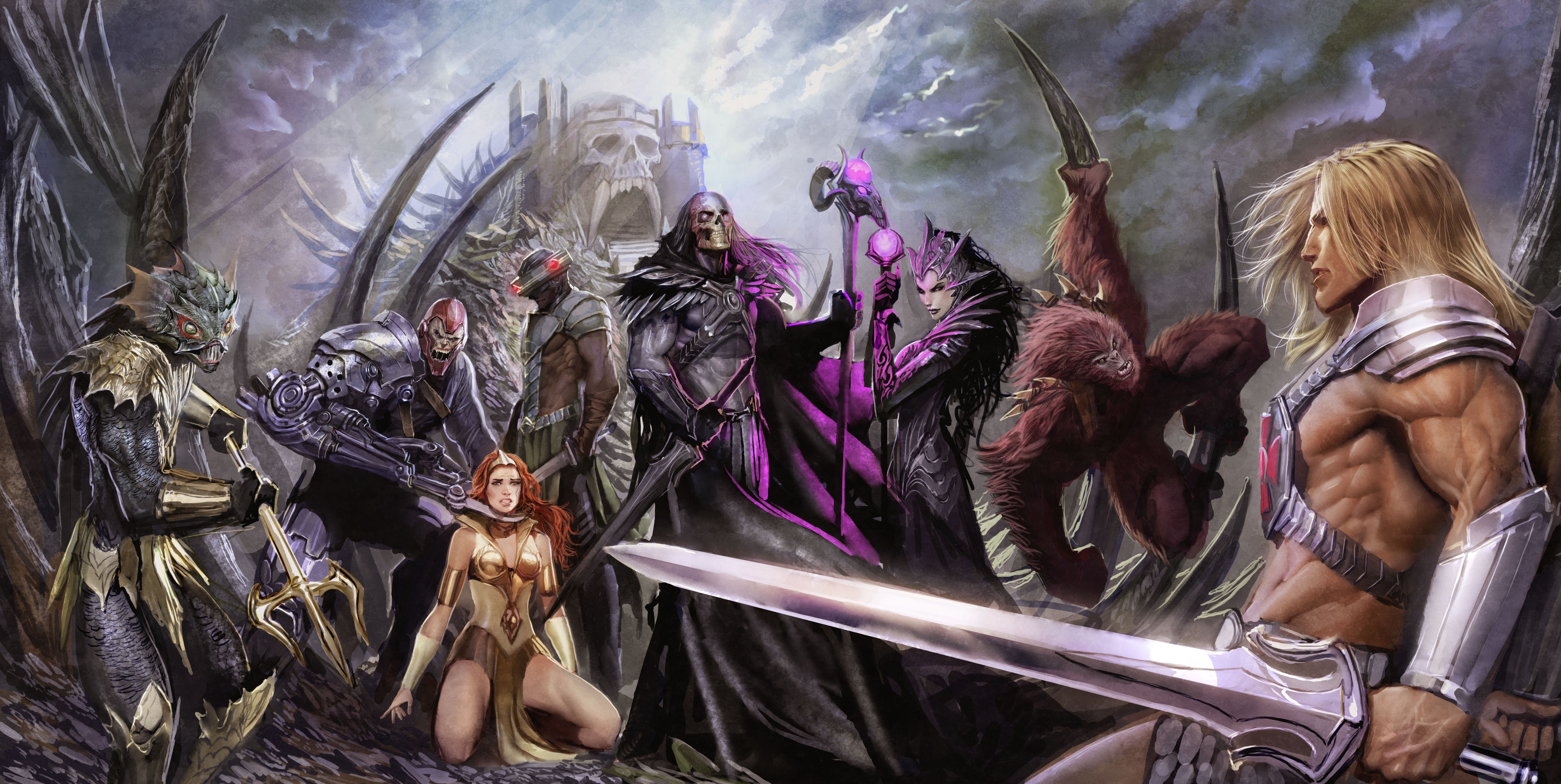 He-Man and Skeletor's forces from Masters of the Universe HD Wallpaper