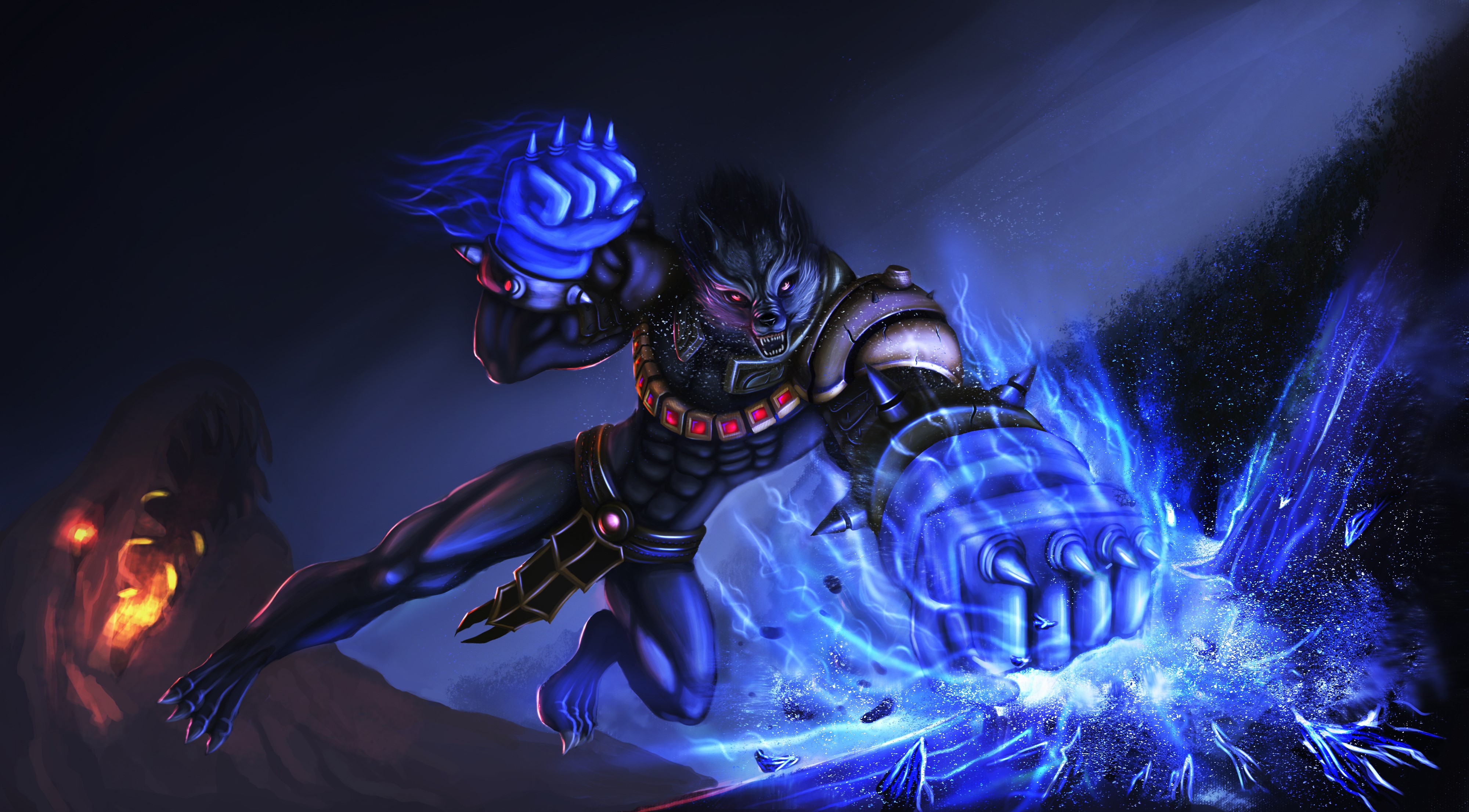 Warwick from League of Legends casting magic HD Wallpaper