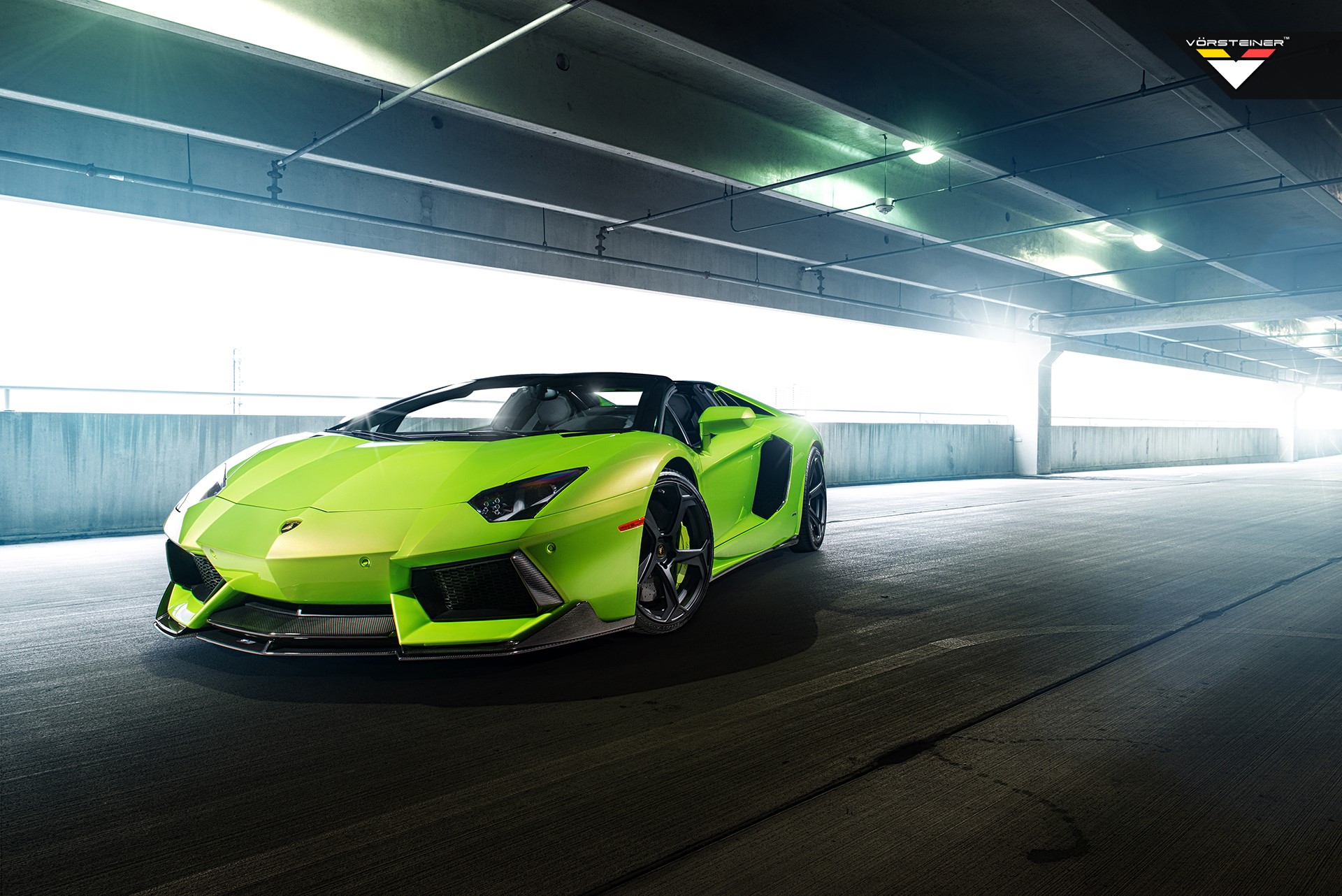 Vorsteiner Verde Ithaca Lamborghini Aventador LP700-4 Roadster HD Wallpaper