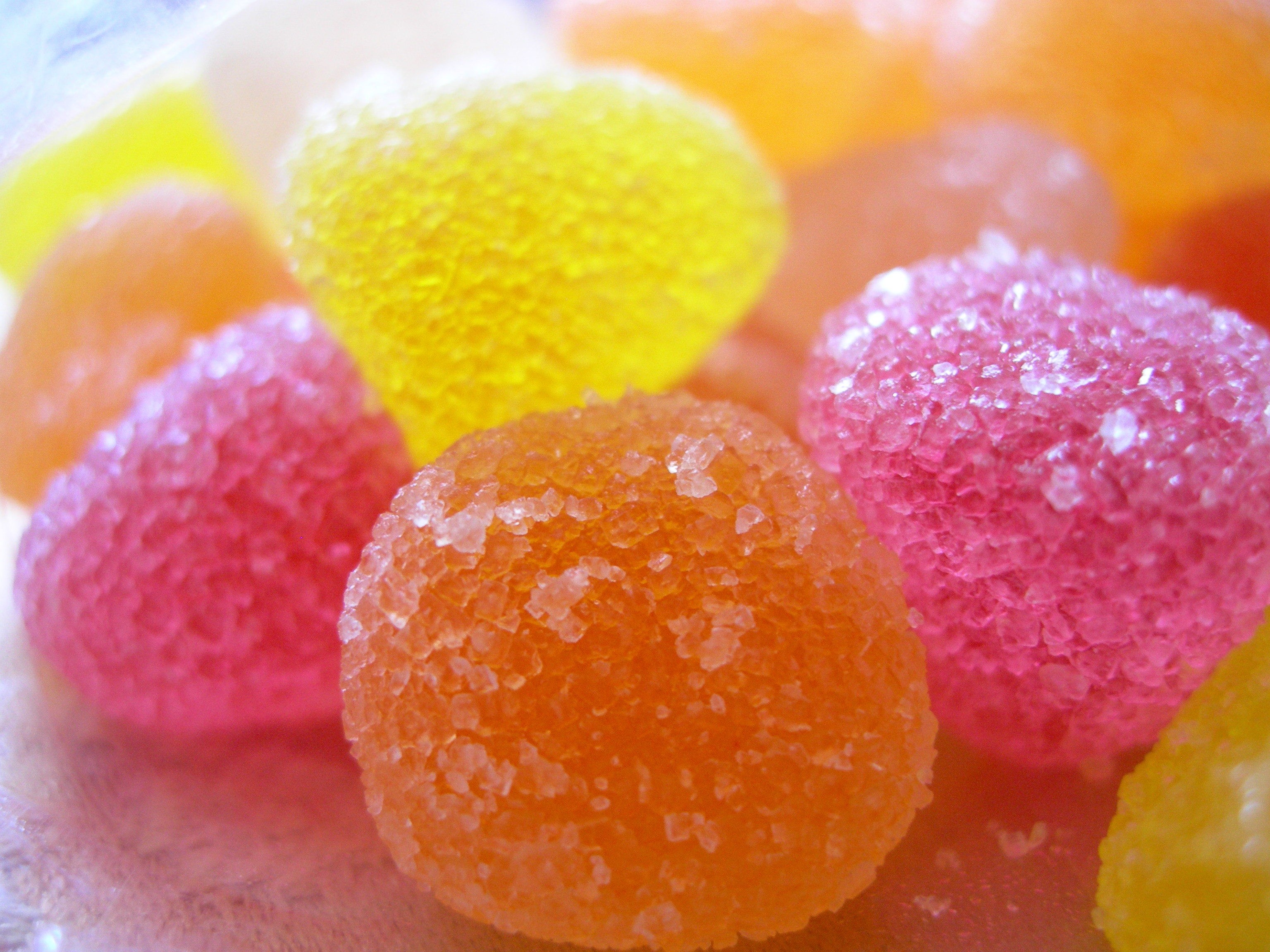 Close-up of colorful gummy candies HD Wallpaper