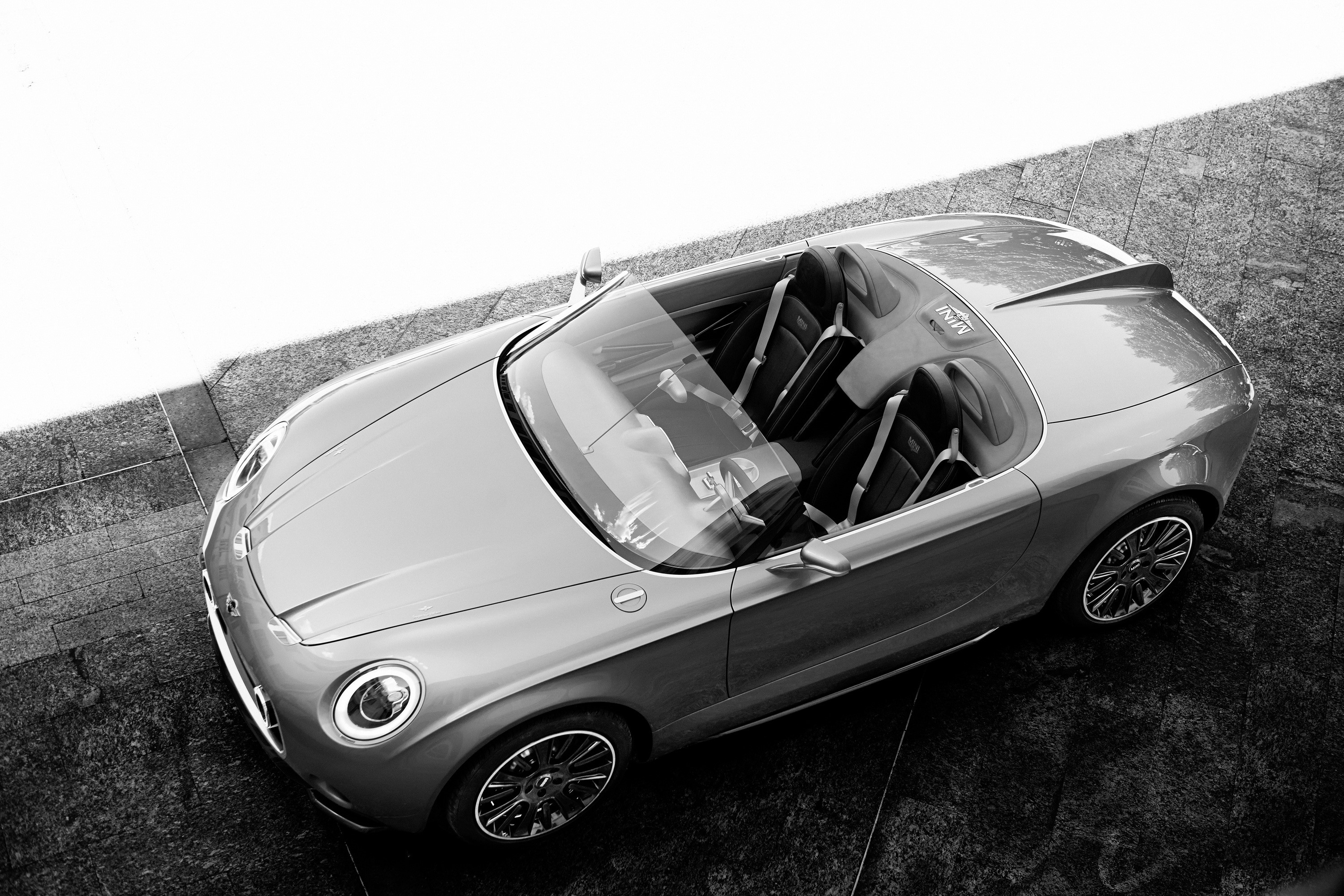 Mini Superleggera Vision Cabriolet from above HD Wallpaper
