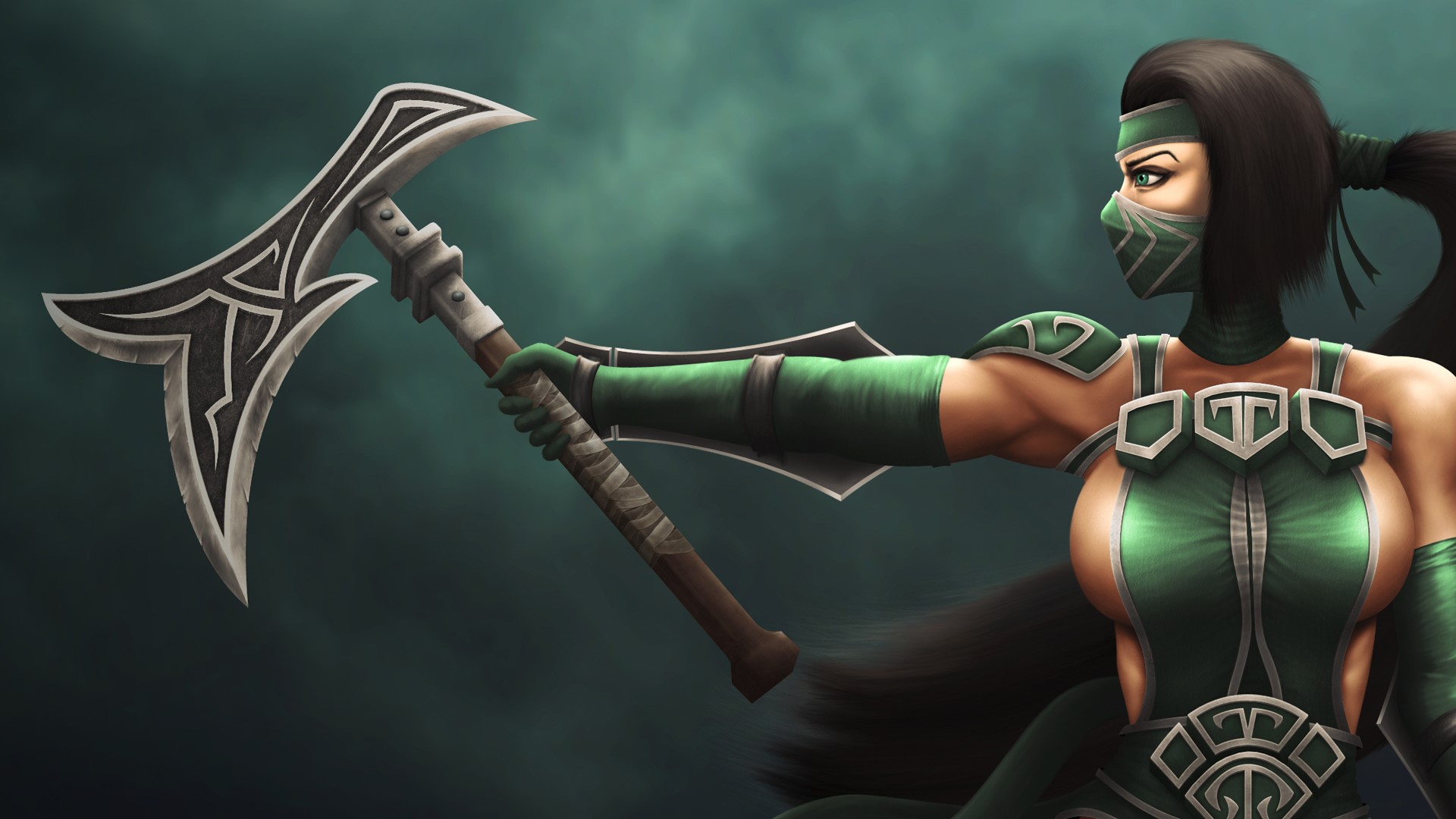 Akali from League of Legends with a battle axe HD Wallpaper