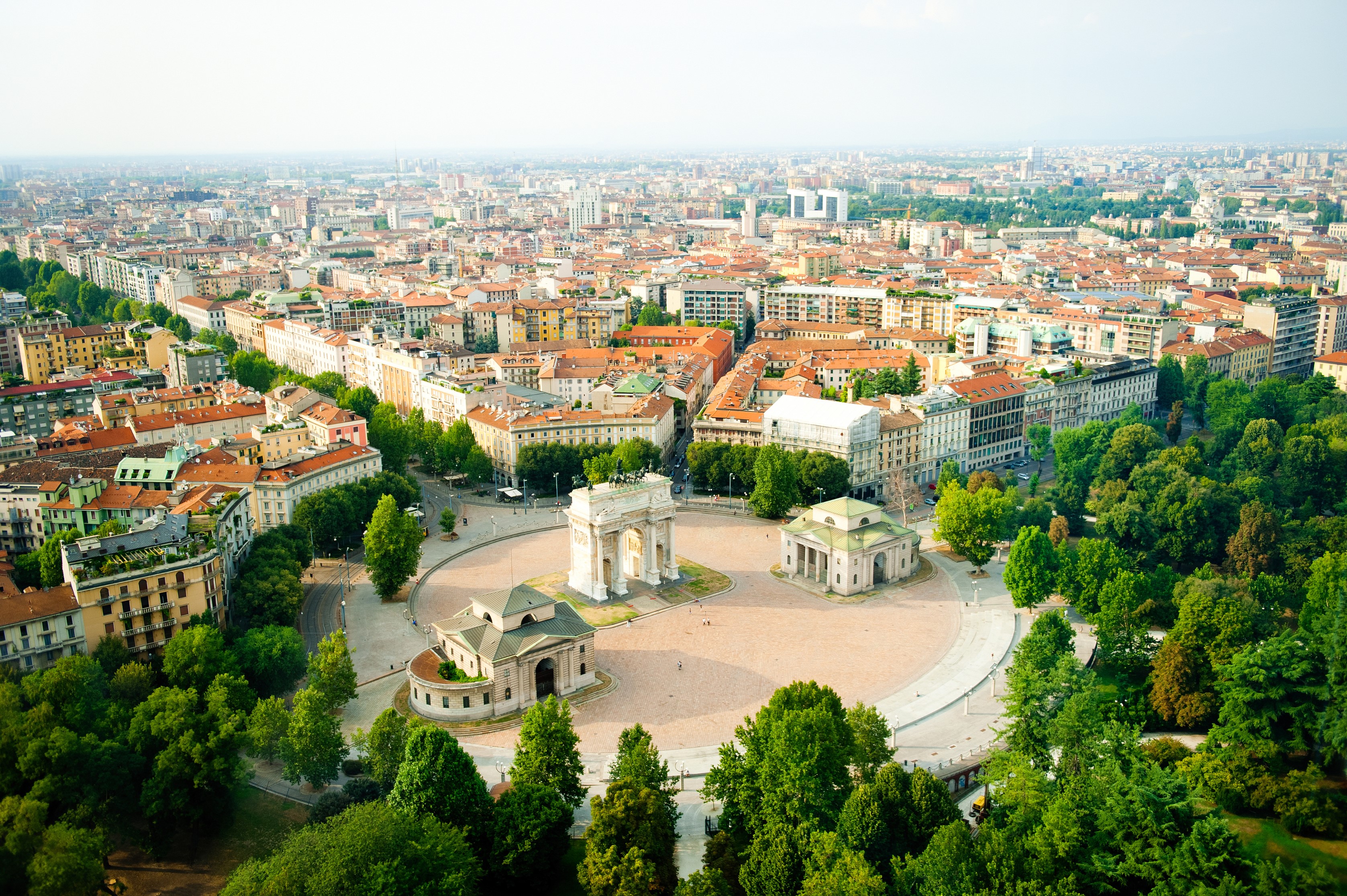 Arco della Pace and Sempione Park in Milan HD Wallpaper
