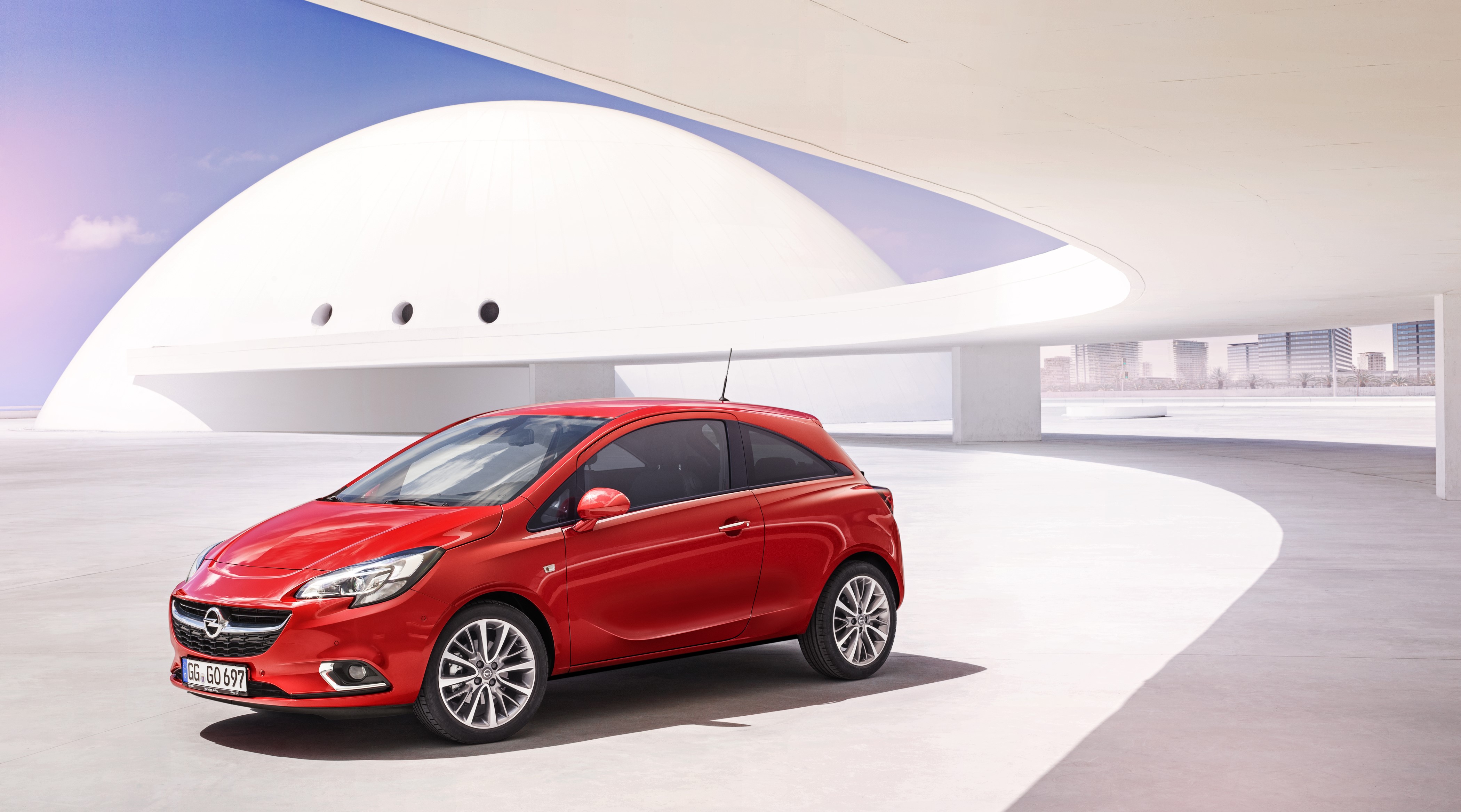Red 2015 Opel Corsa Metallic HD Wallpaper