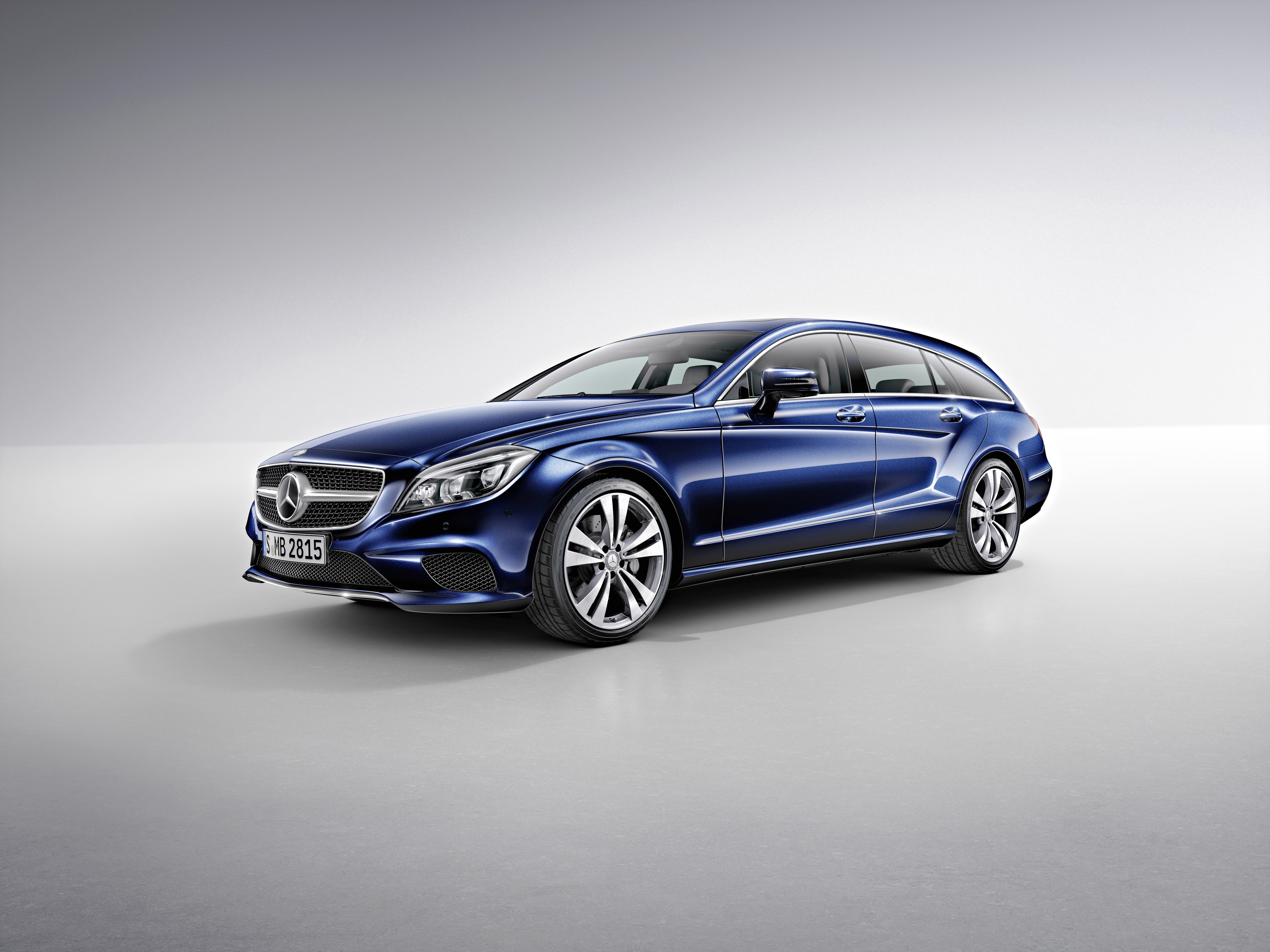 Blue Mercedes-Benz CLS 400 BlueTec Shooting Brake HD Wallpaper