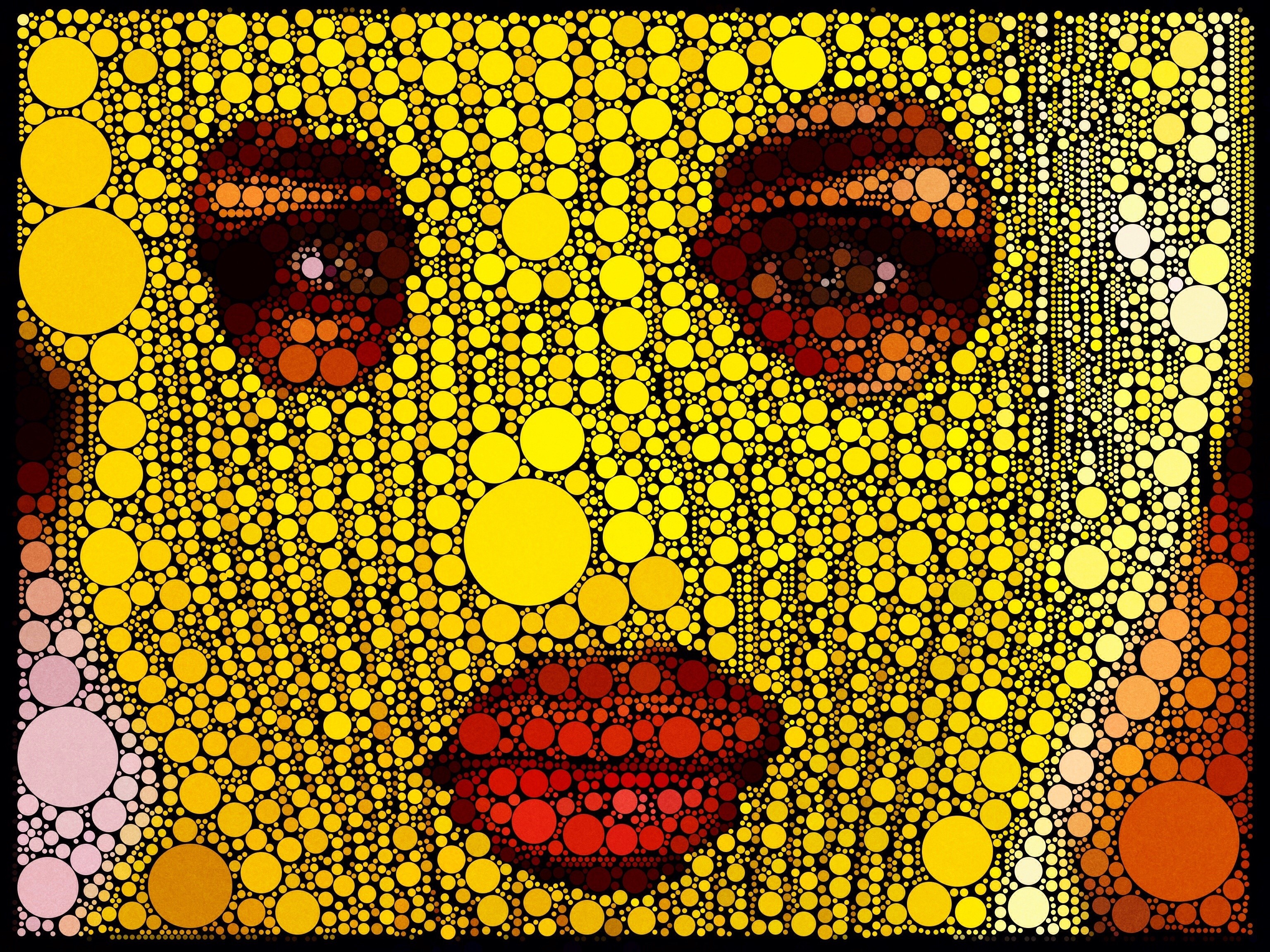 Marilyn Monroe portrait made of circles HD Wallpaper