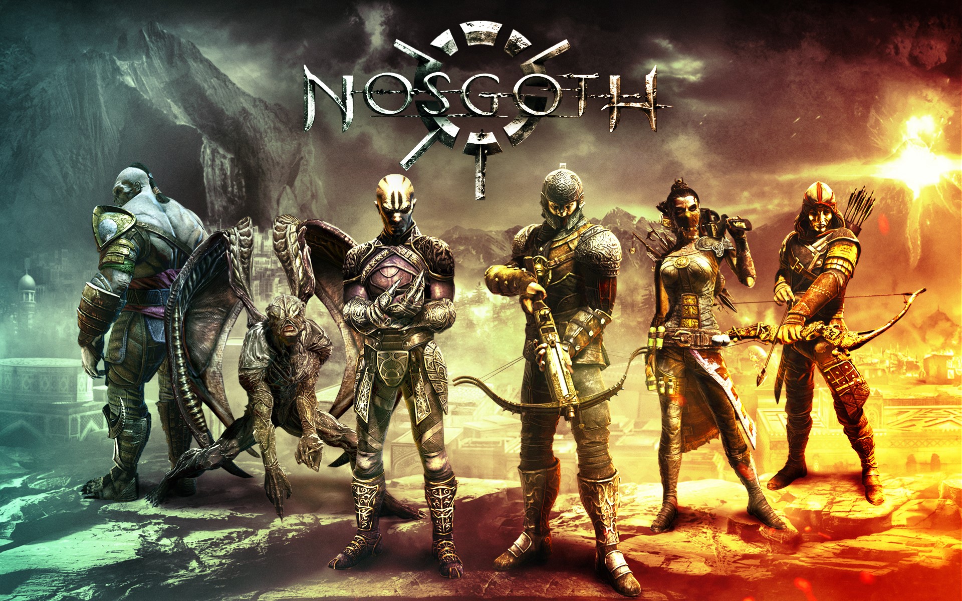 Nosgoth characters with monsters and archers HD Wallpaper