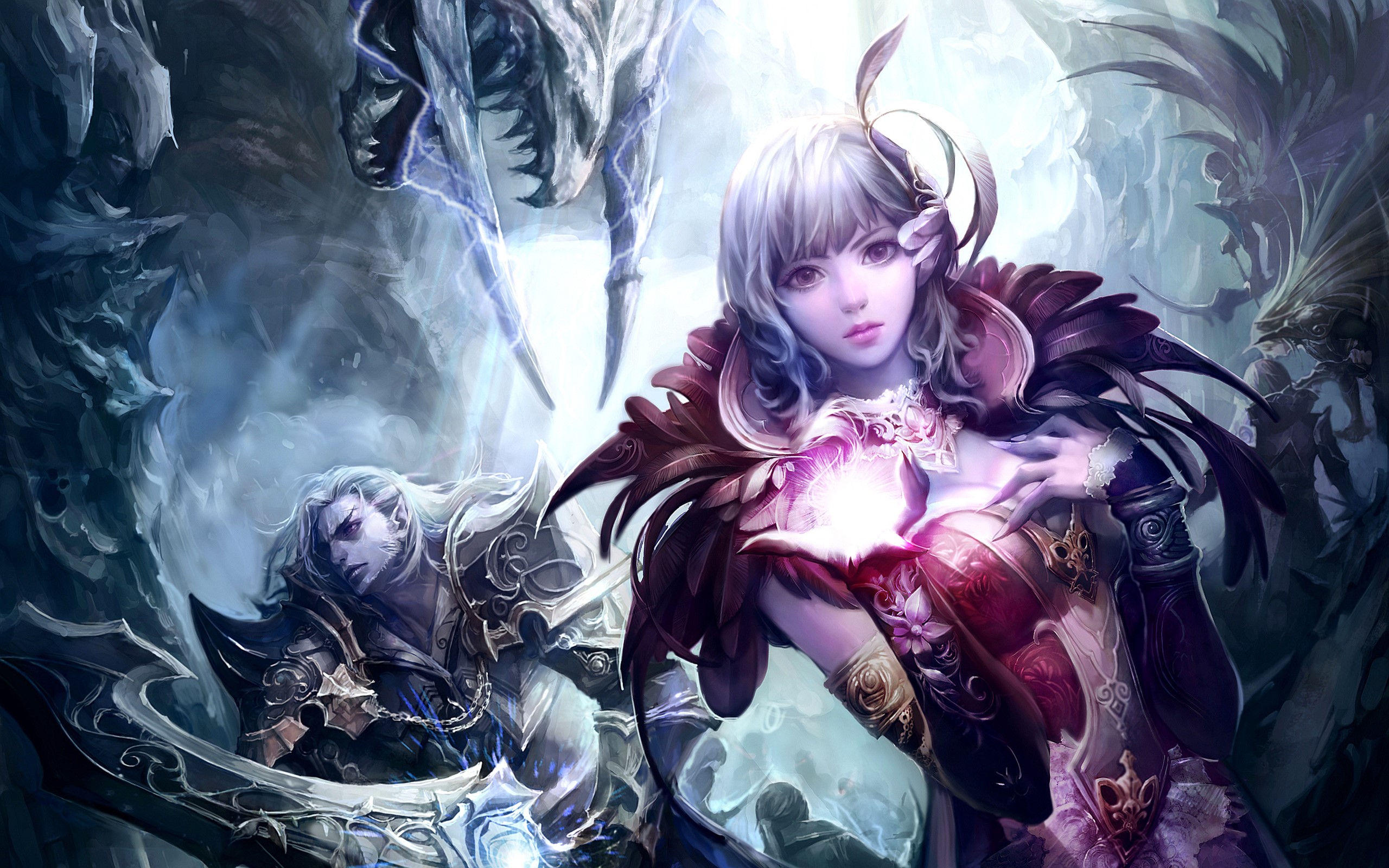Aion: Tower of Eternity Warriors with Magic HD Wallpaper