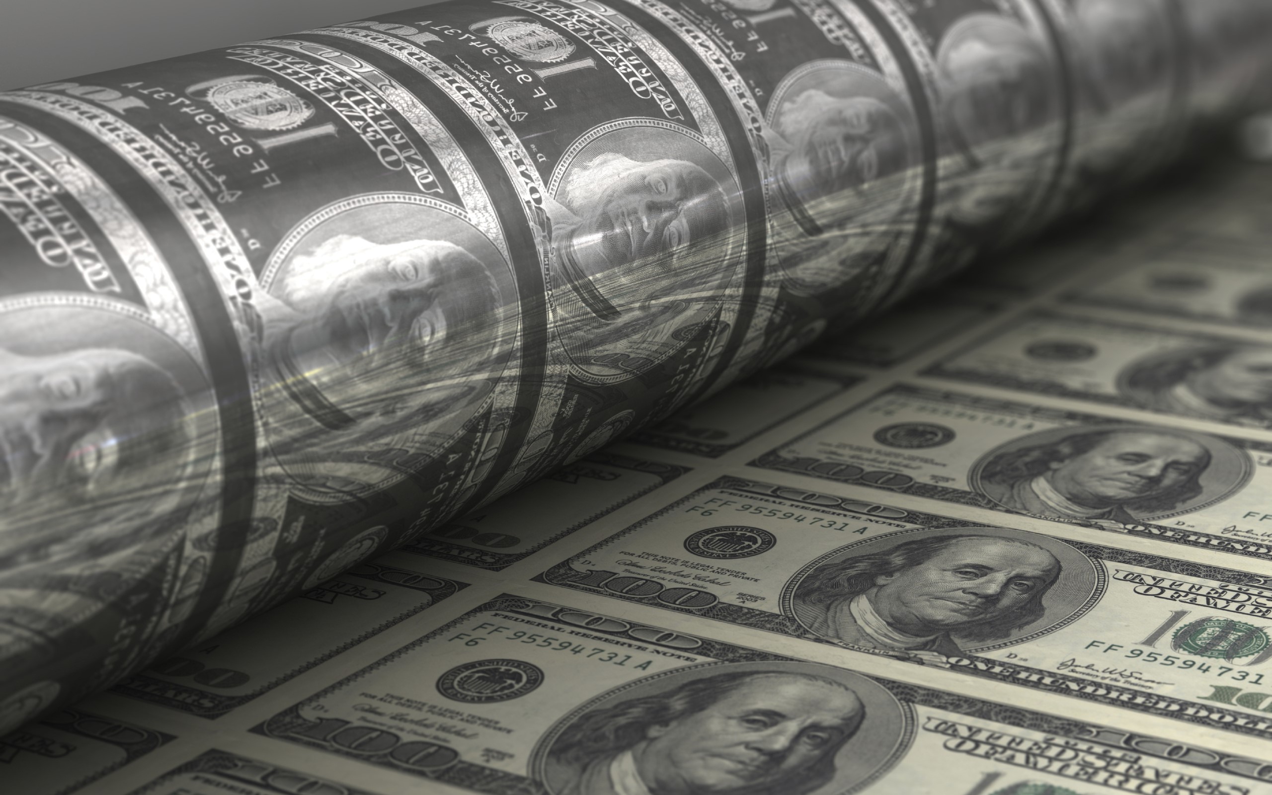 Printing of 100 Dollar Bills HD Wallpaper