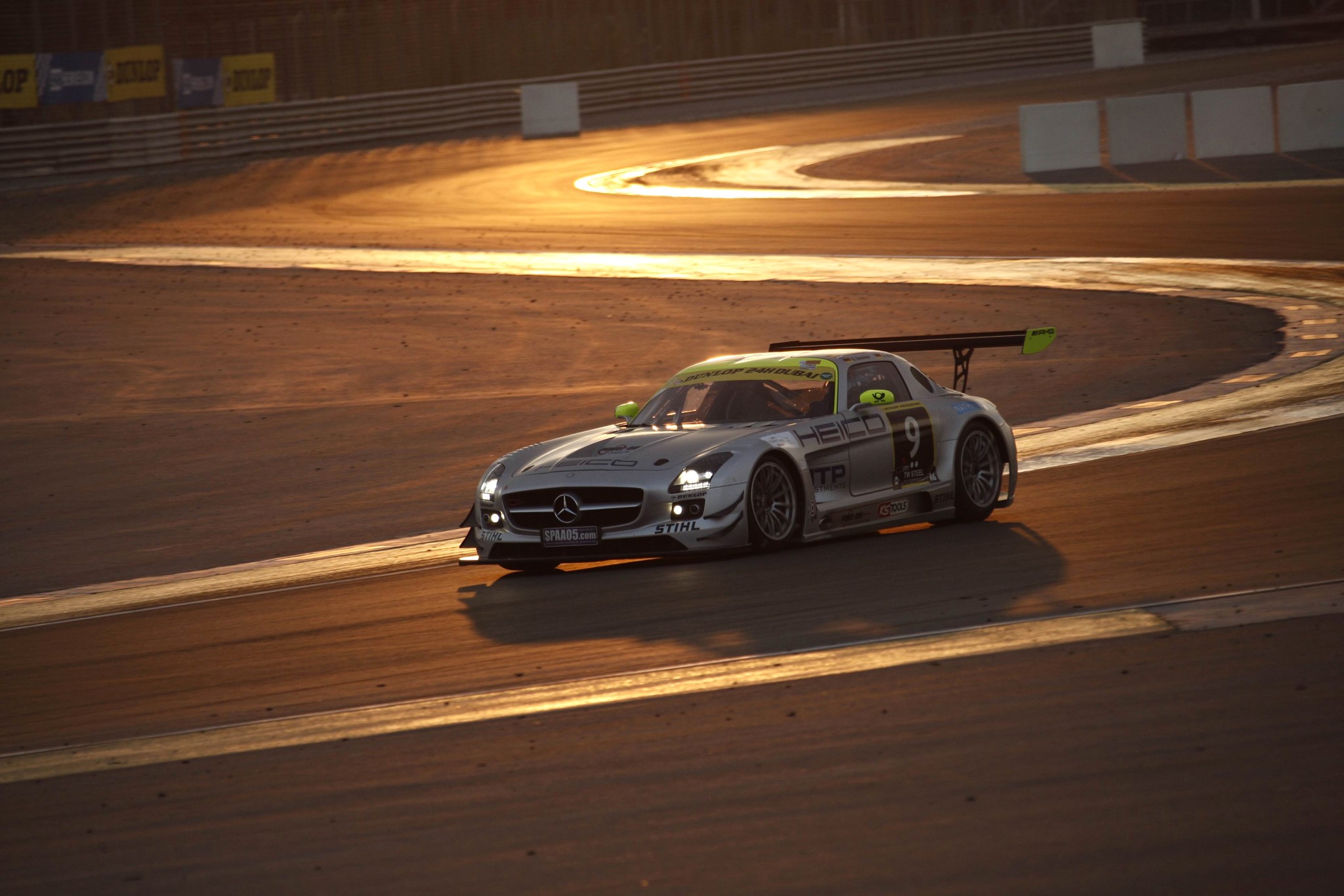 2011 Mercedes-Benz SLS AMG GT3 race car on track HD Wallpaper
