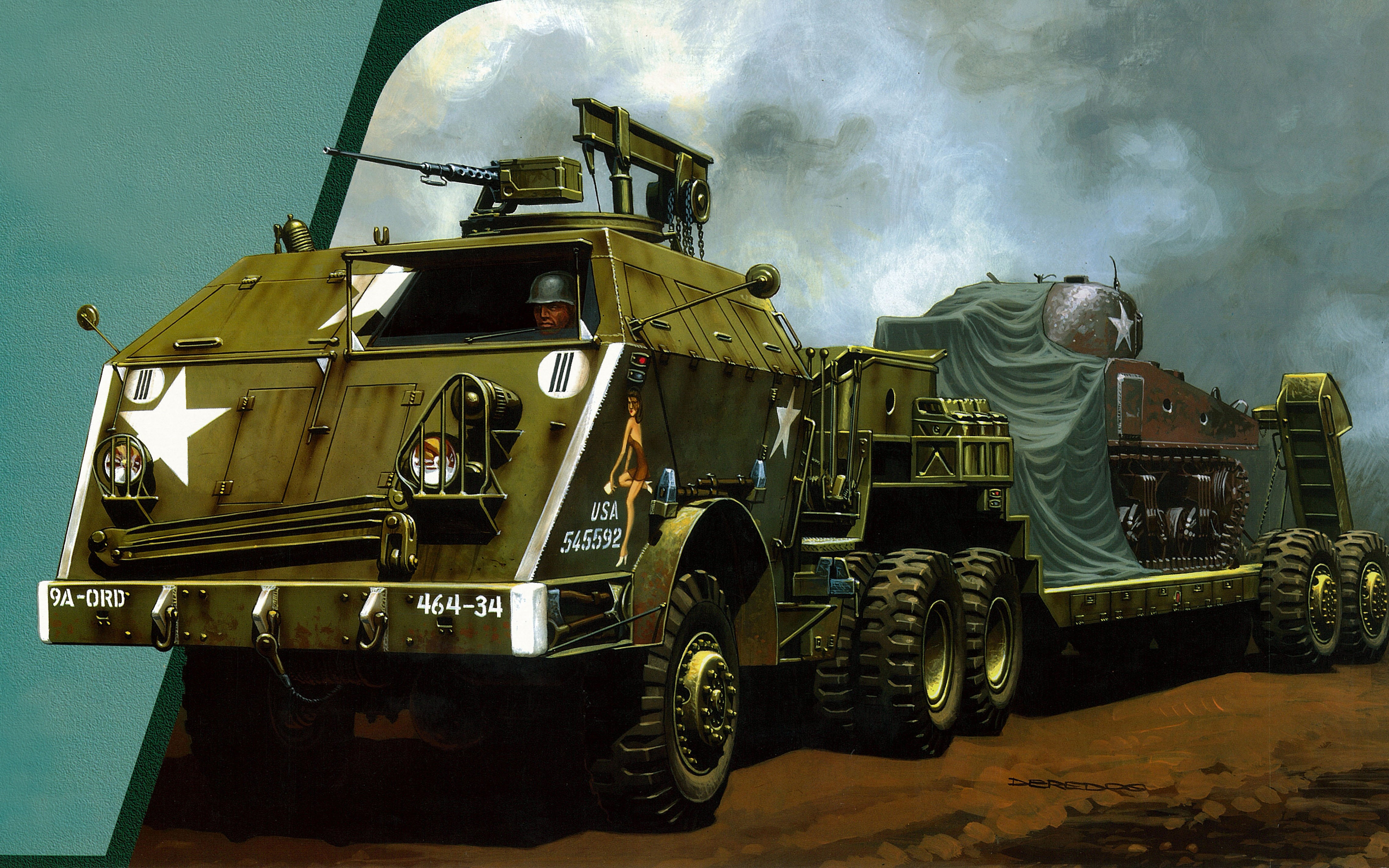 AFV-M25 Dragon Wagon Military Vehicle Painting Art HD Wallpaper