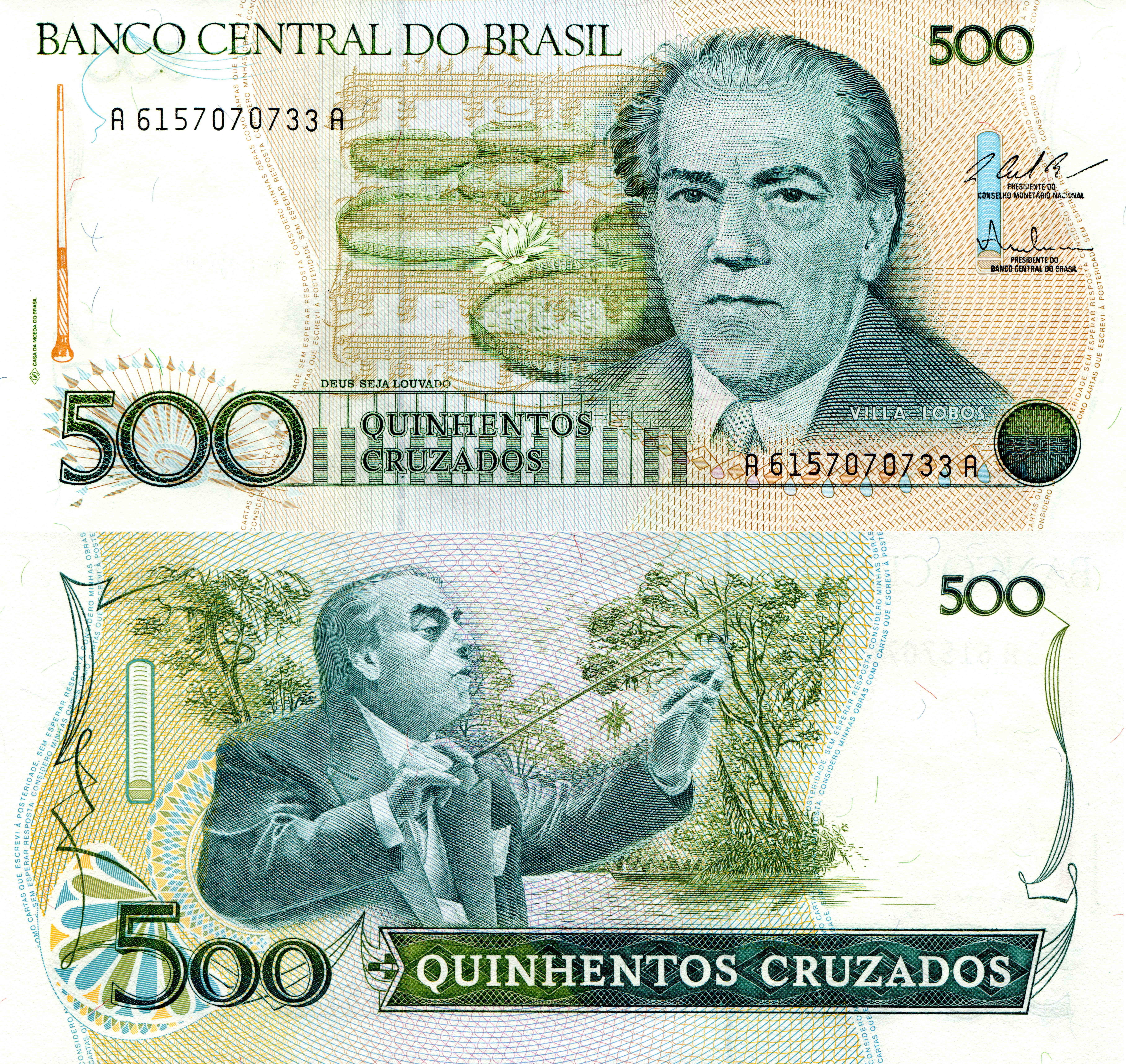 Brazilian 500 Cruzados Banknote Detailed Portrait HD Wallpaper