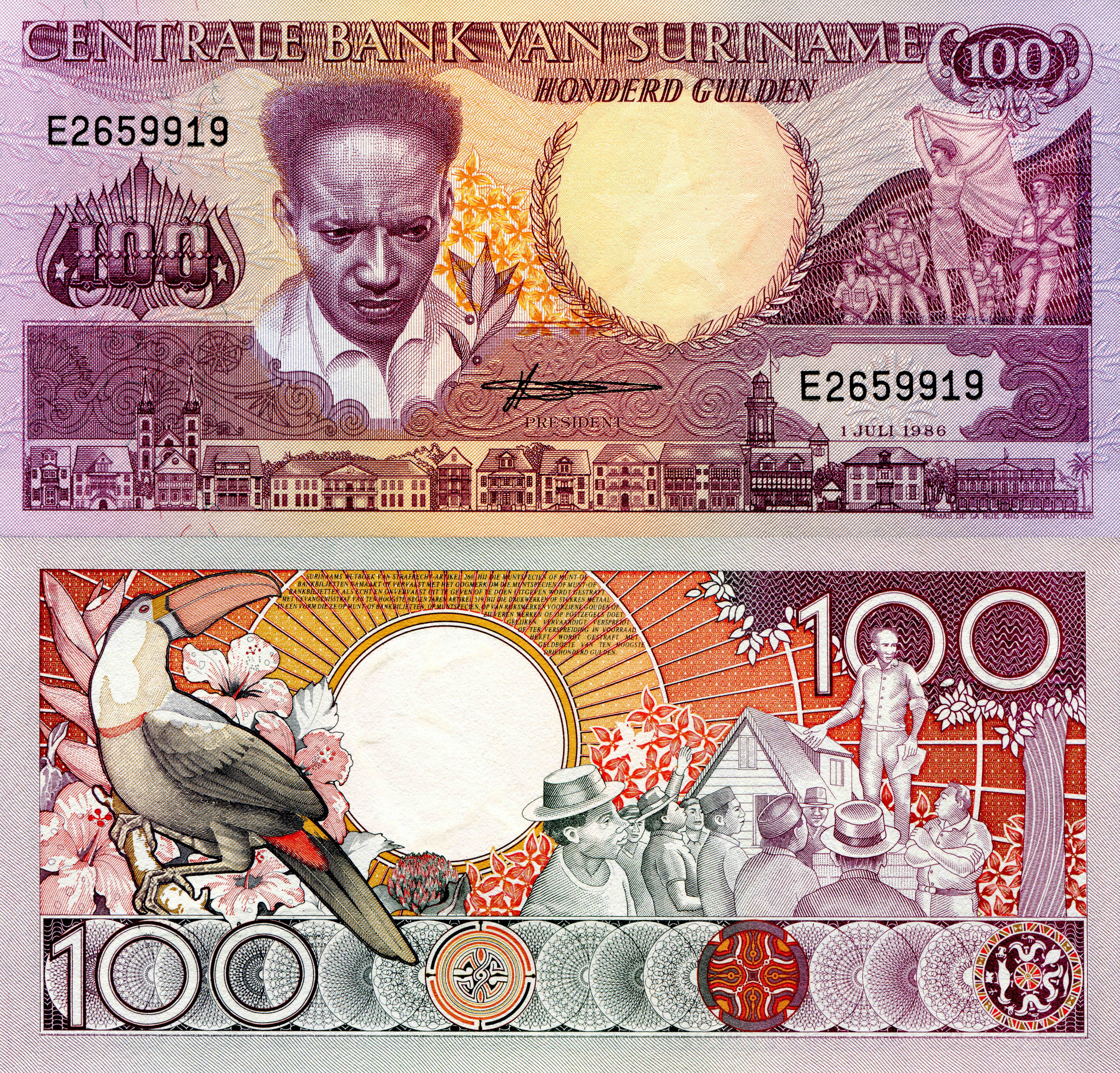 100 Guilders Banknote of Suriname HD Wallpaper