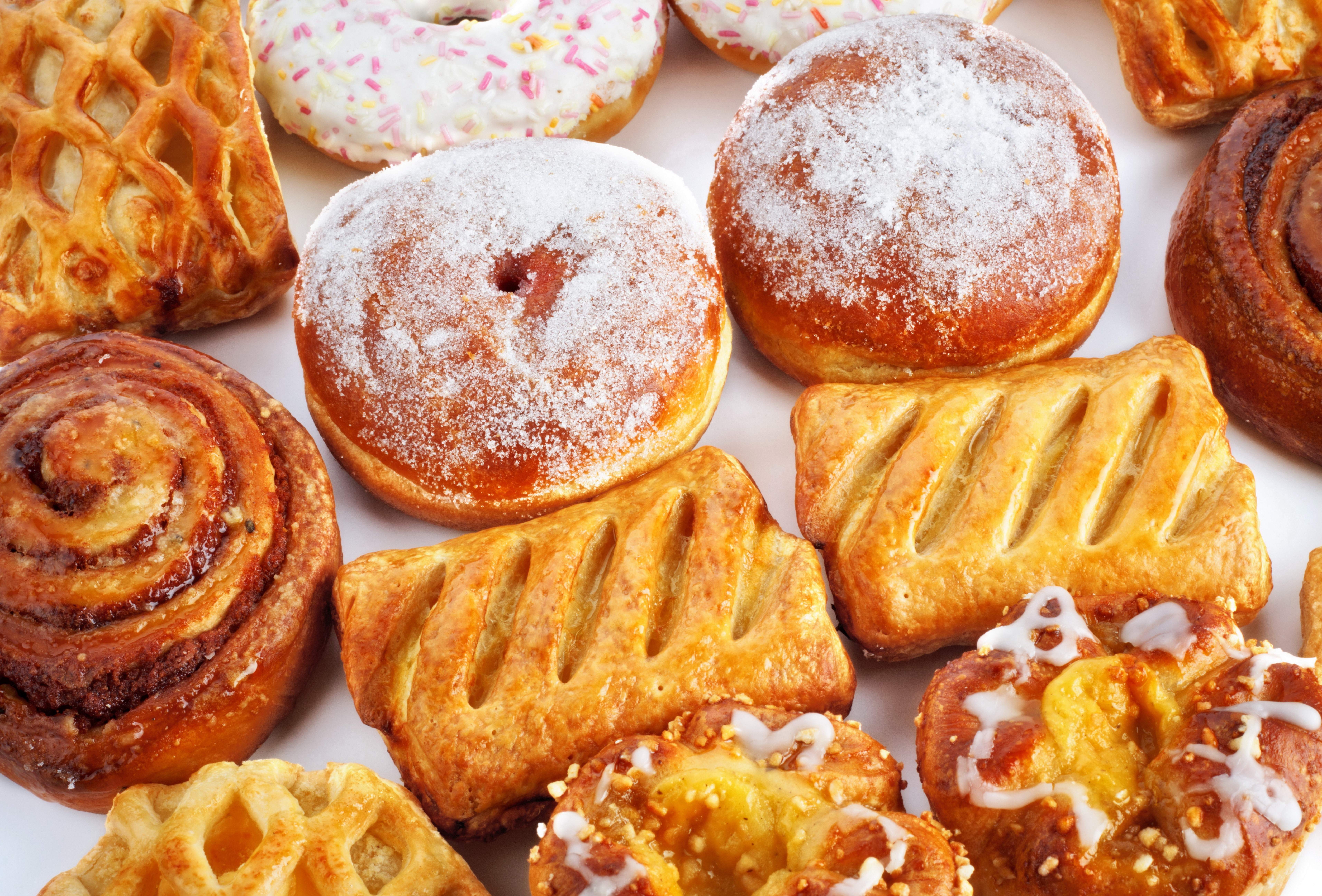 Assortment of Pastries and Doughnuts HD Wallpaper