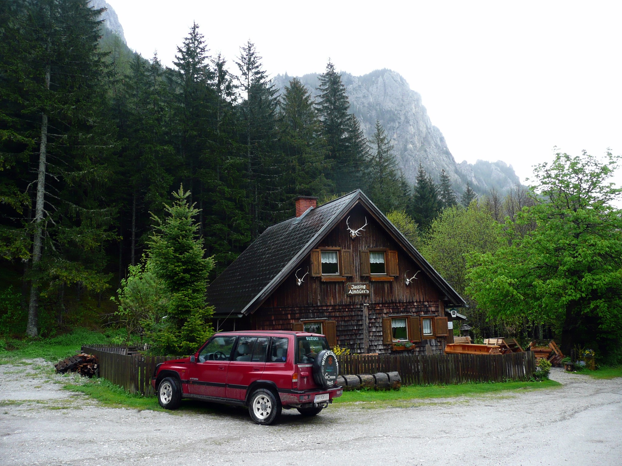 Wooden house in the mountains of Styria, Austria HD Wallpaper