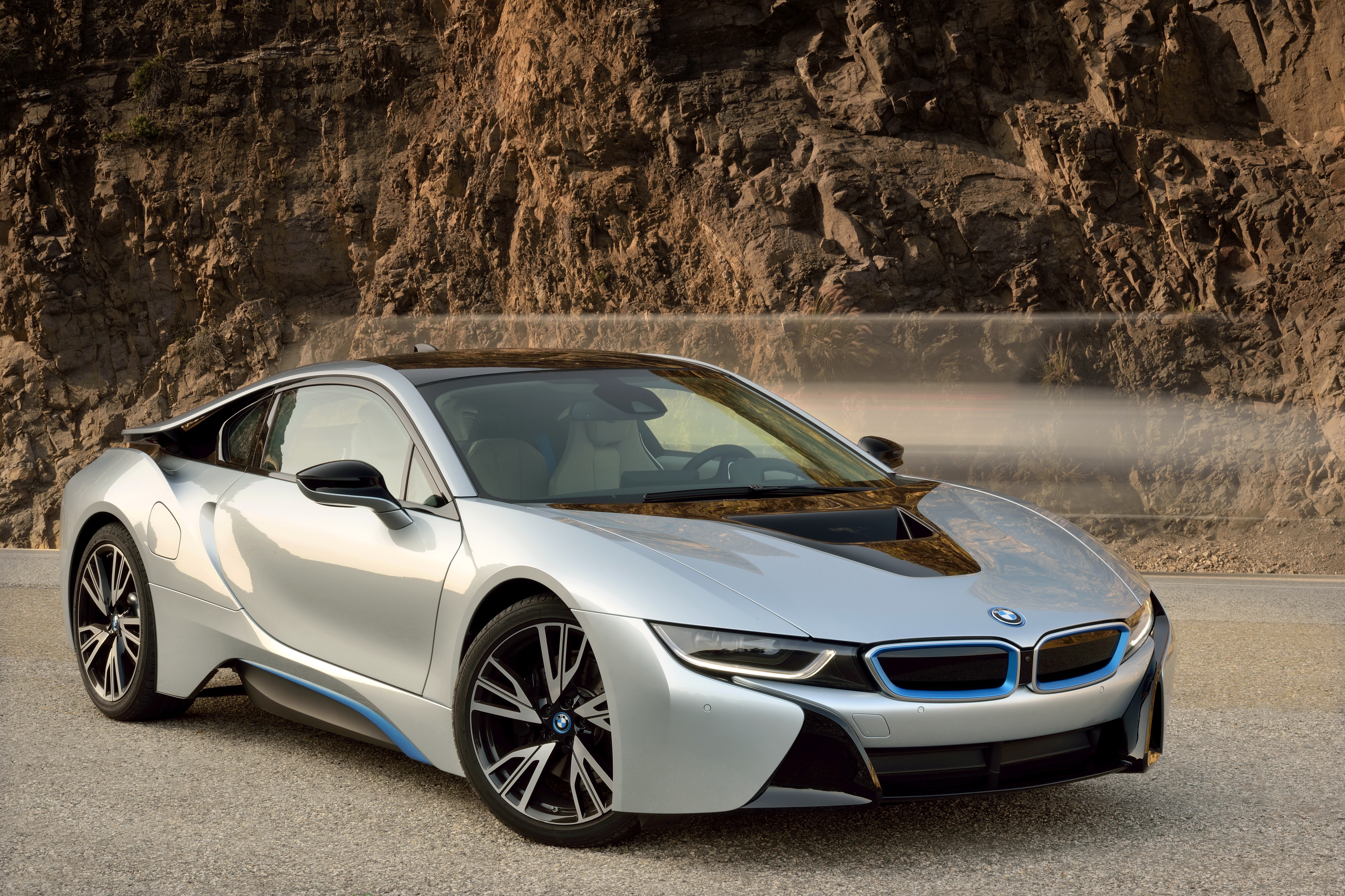 Silver 2015 BMW i8 Luxury Car HD Wallpaper