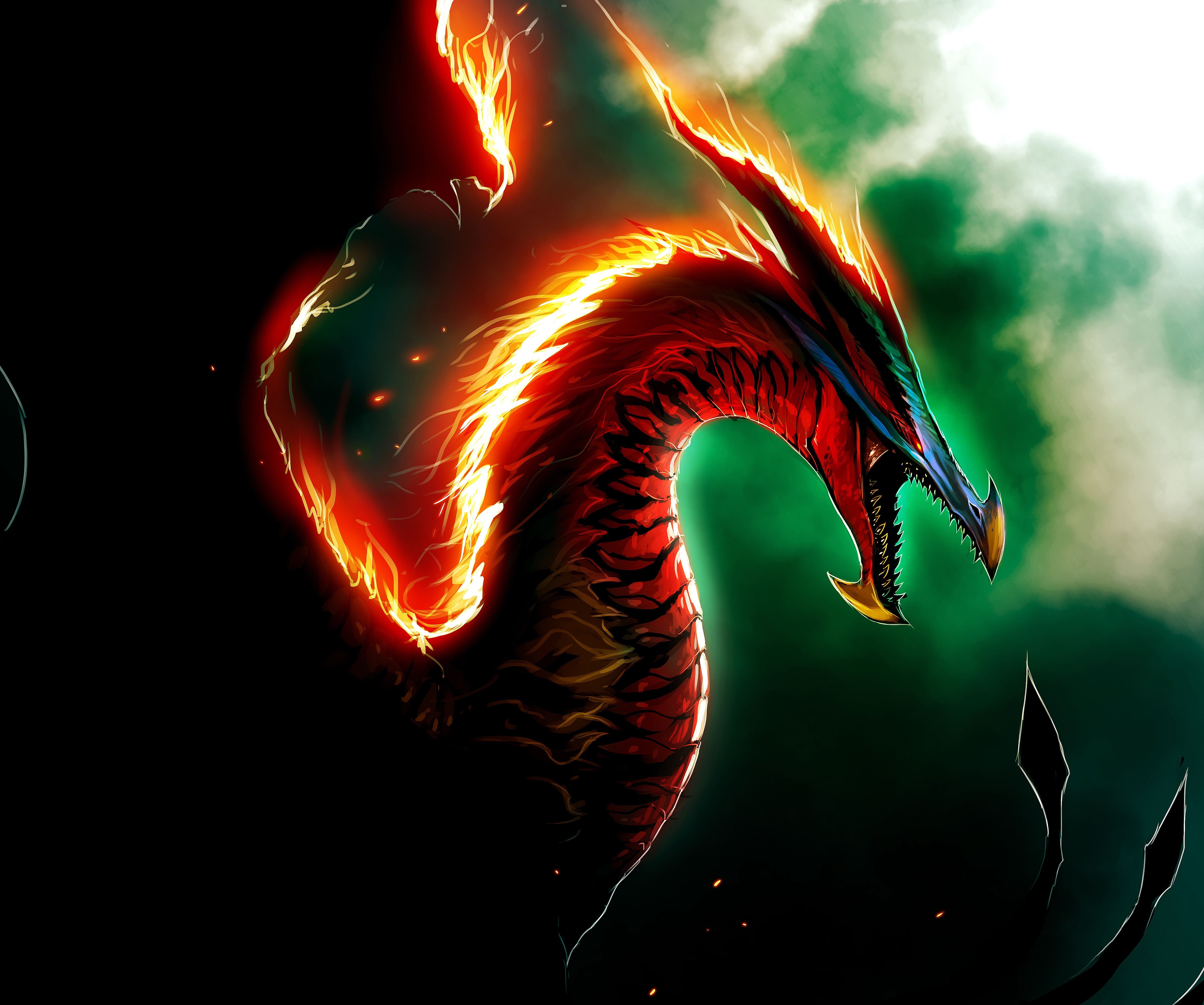 4K Fire Dragon HD Wallpaper