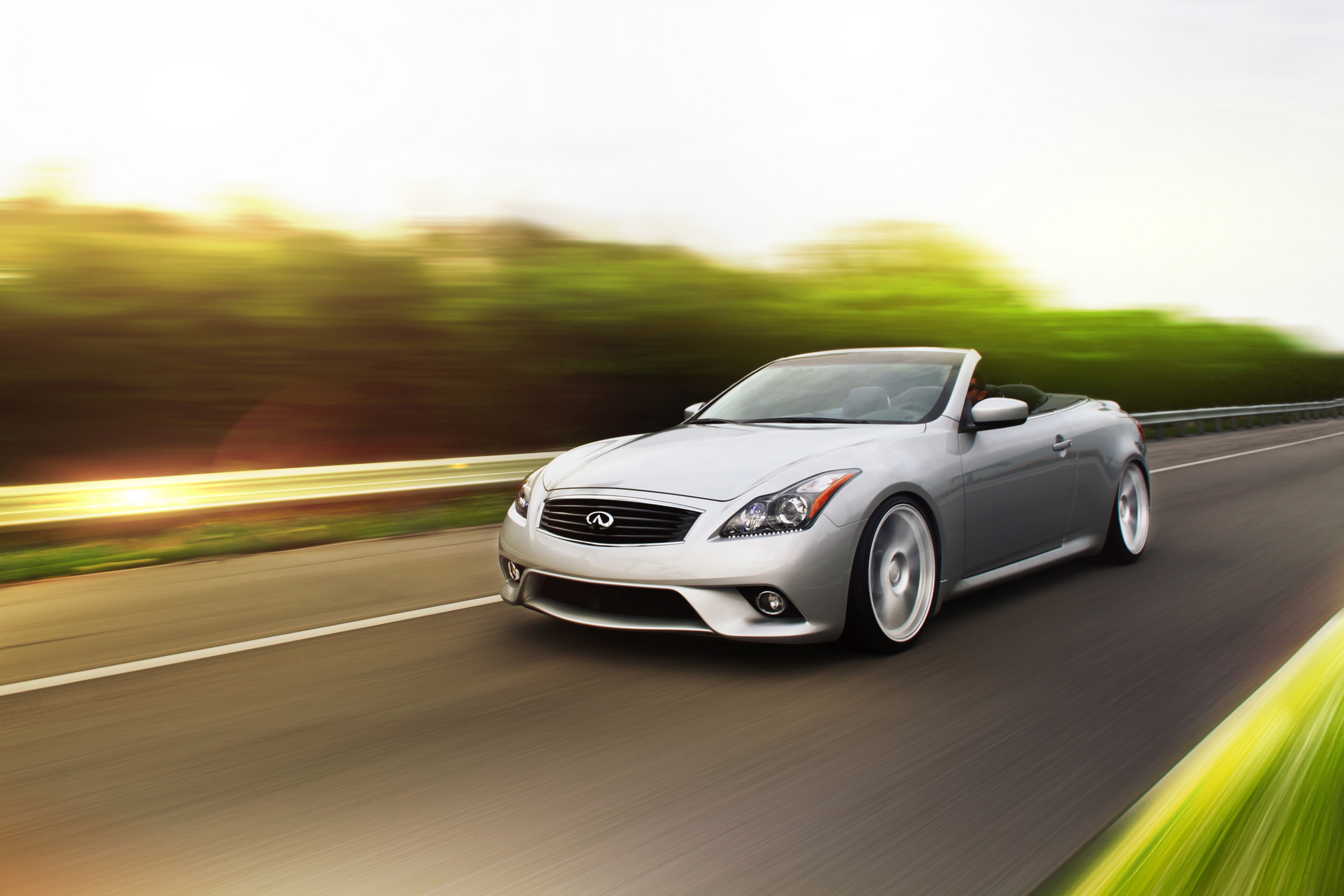 4K Infiniti G37 S Convertible on Road HD Wallpaper