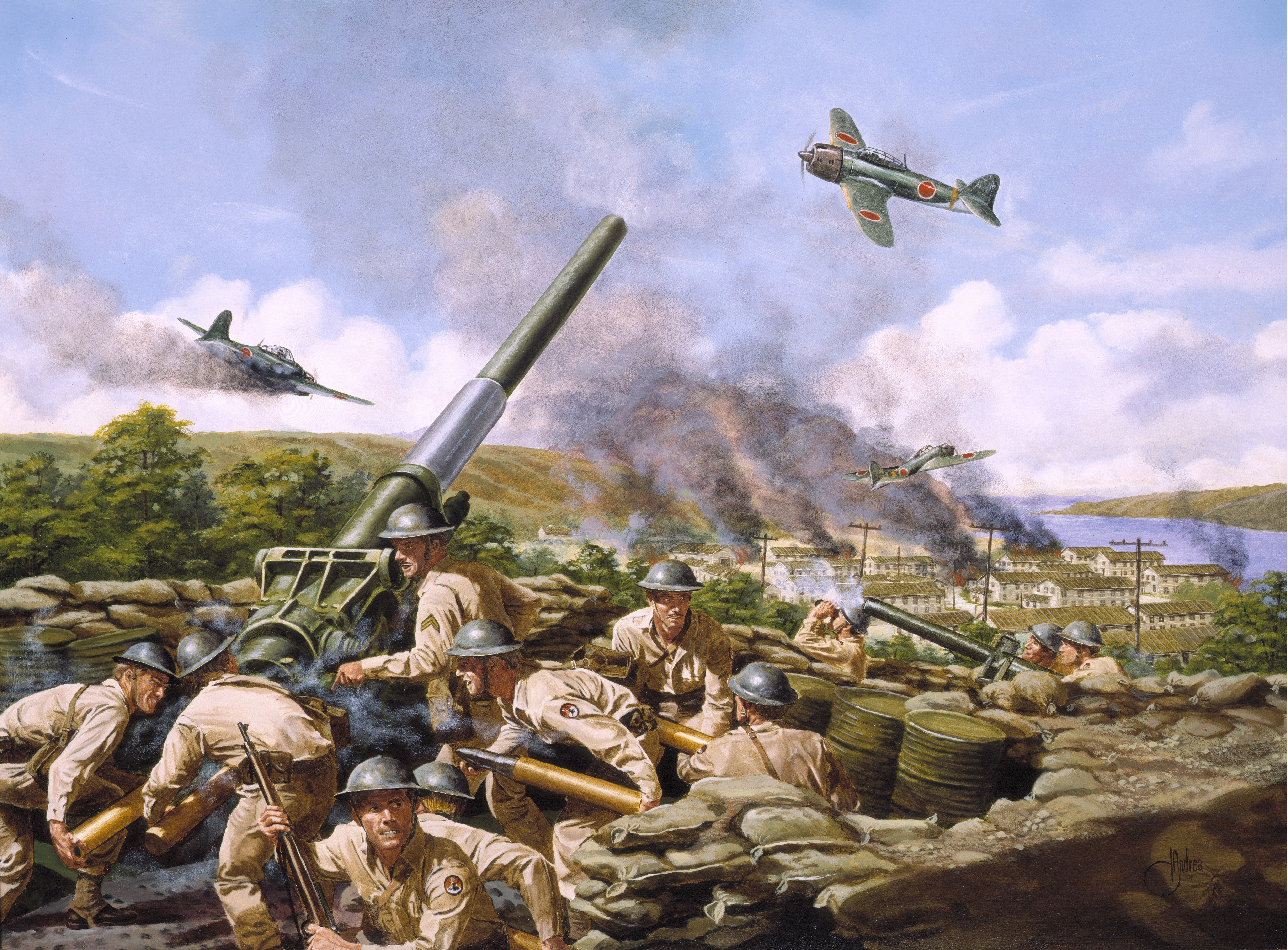 Defense of Dutch Harbor, Alaska by Domenick D'Andrea HD Wallpaper