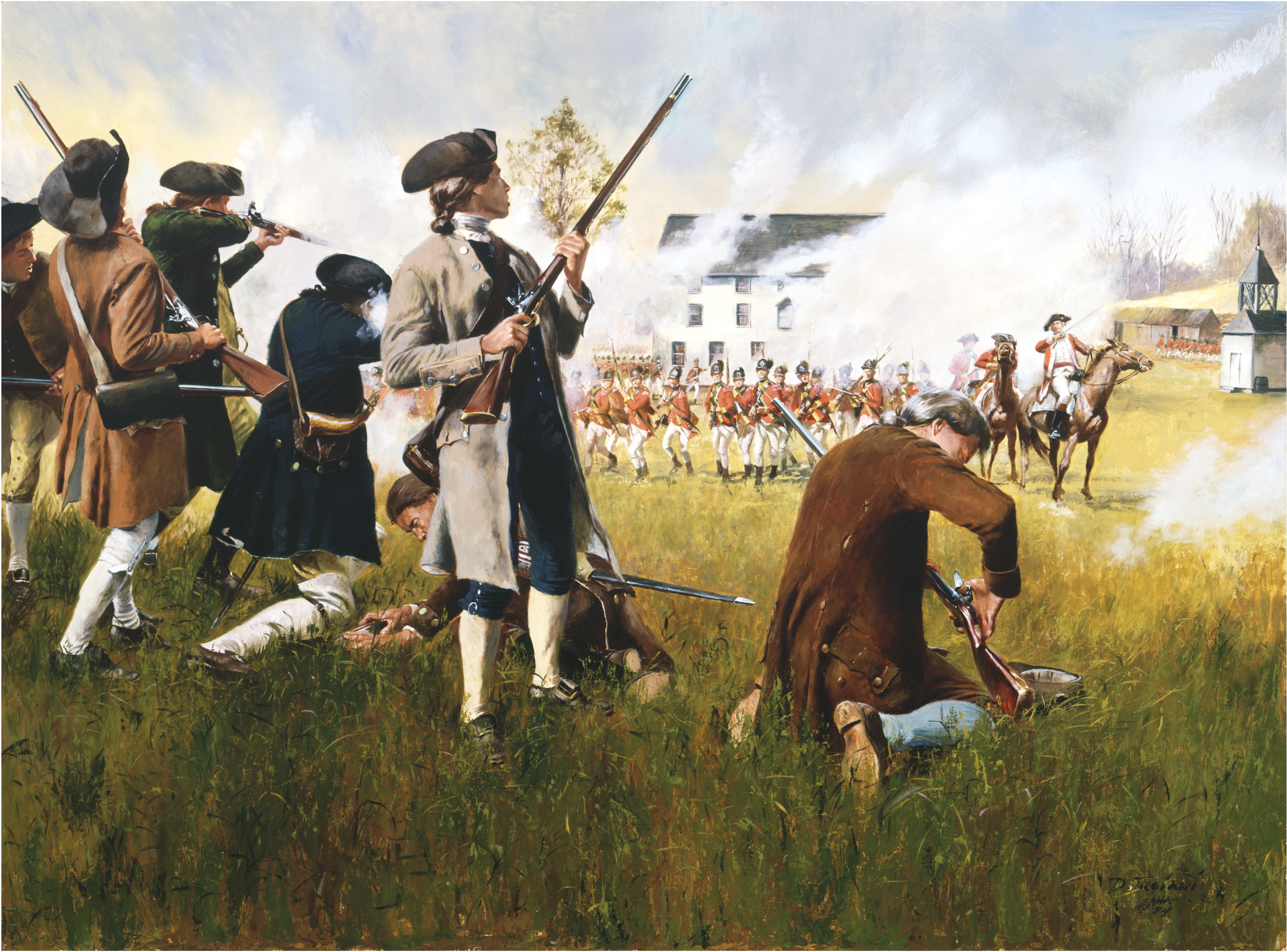 Battle of Lexington, Massachusetts, April 19, 1775 HD Wallpaper