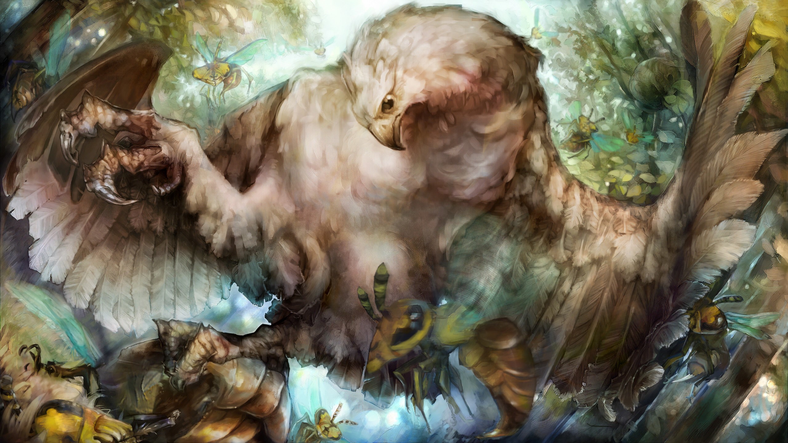 Dragon's Crown Hawk and Insects HD Wallpaper