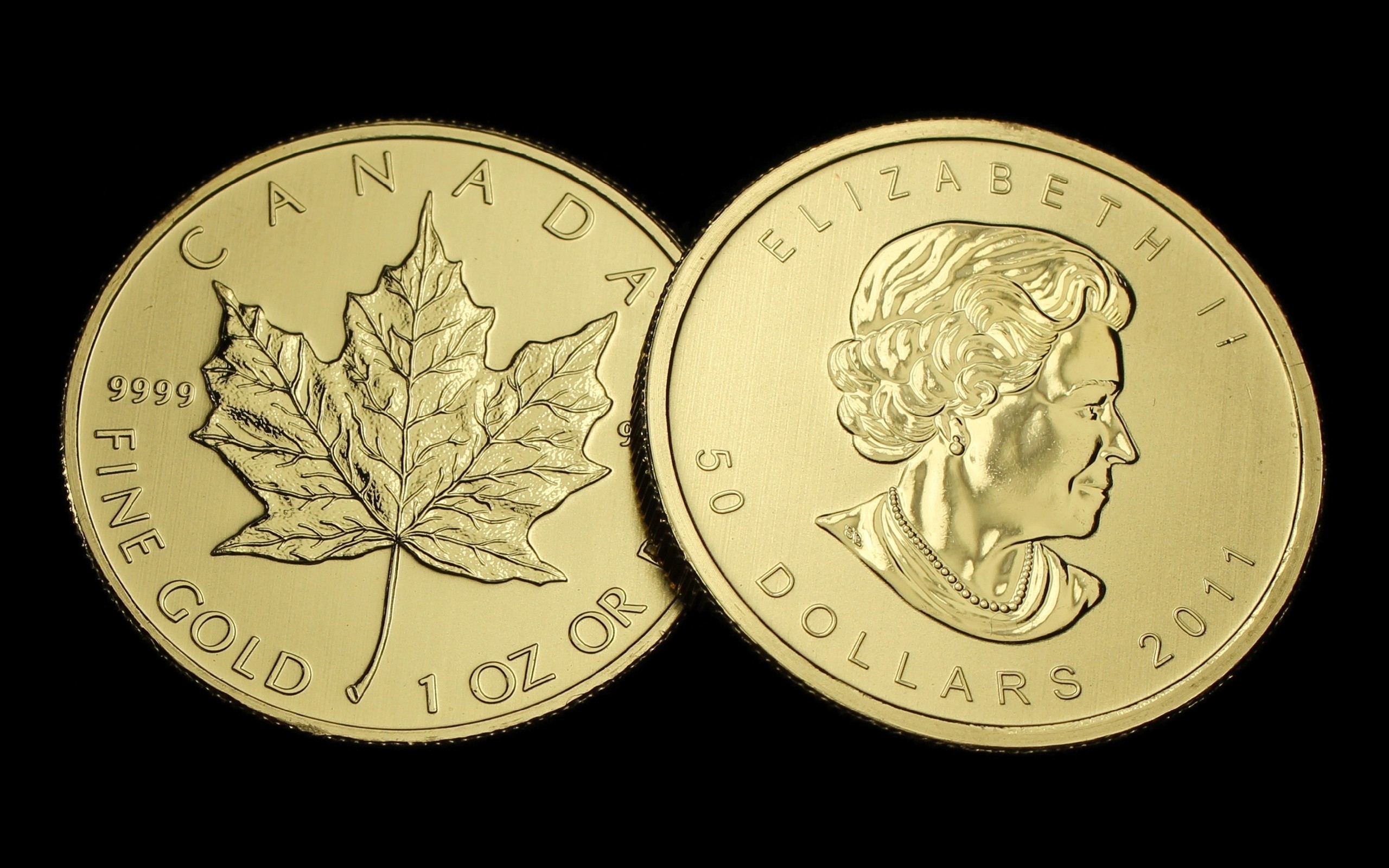 Canada Gold Maple Leaf Coins 2011 HD Wallpaper