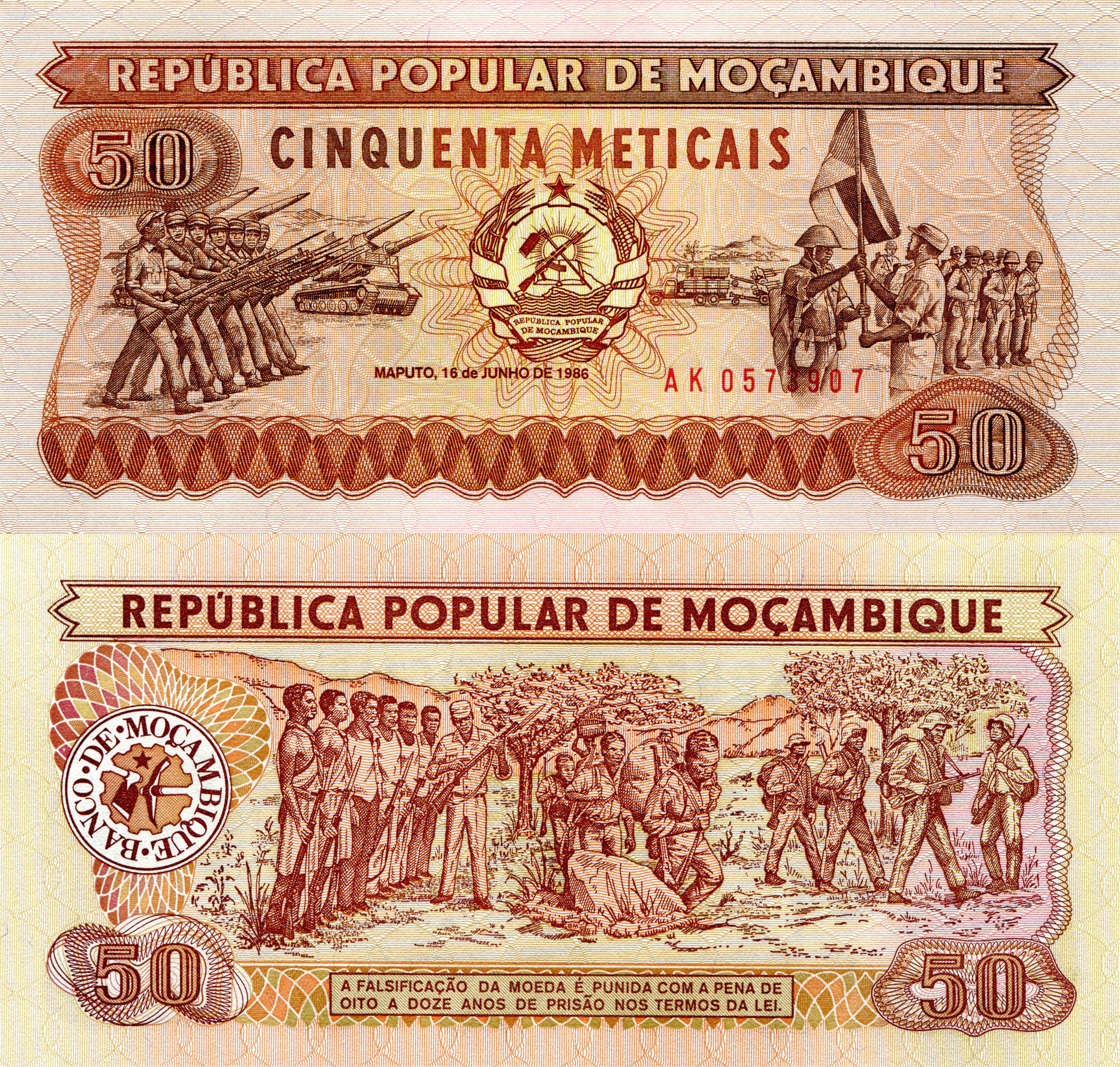 50 Meticais Mozambique Banknote HD Wallpaper
