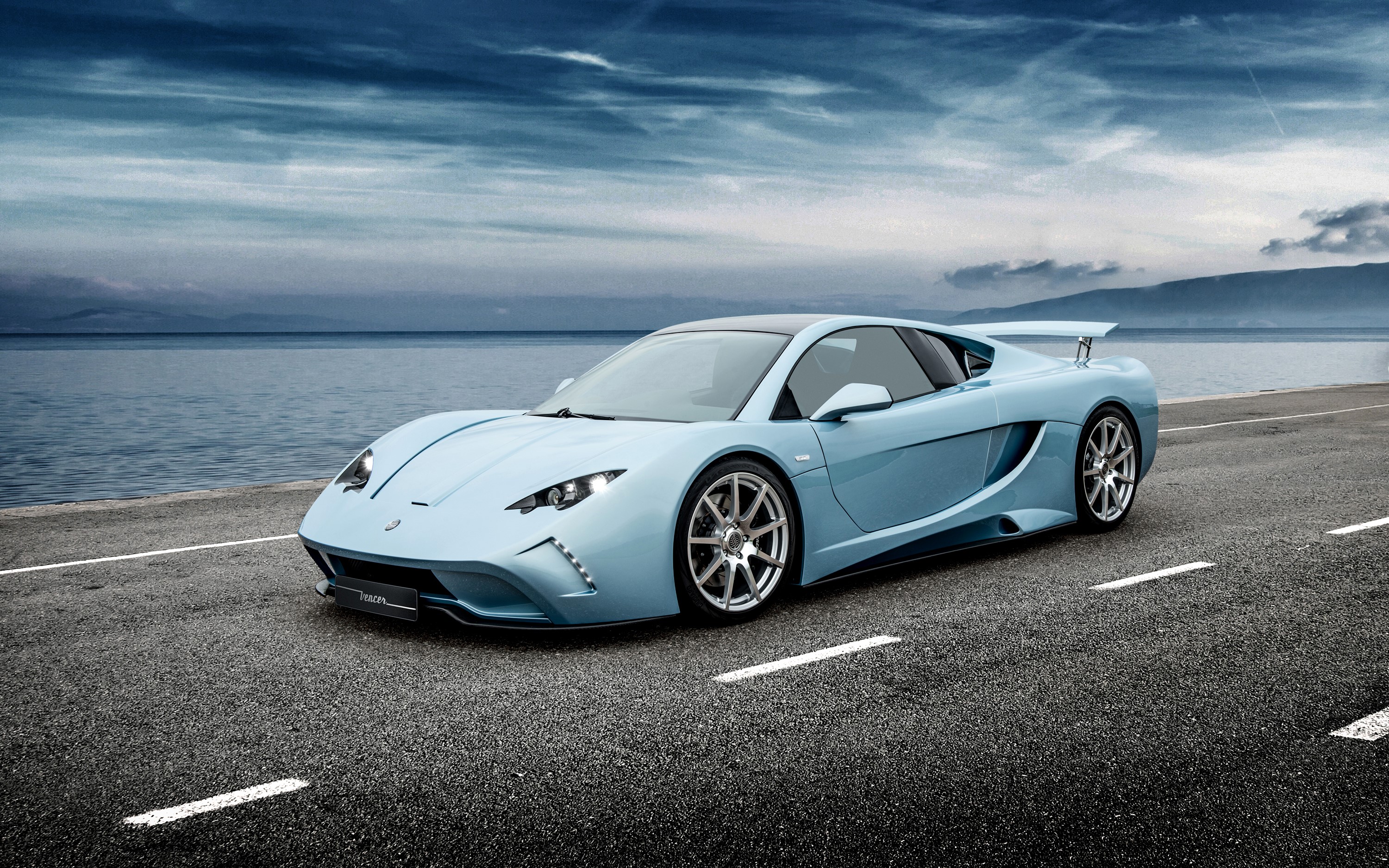 2015 Vencer Sarthe Light Blue Sports Car HD Wallpaper