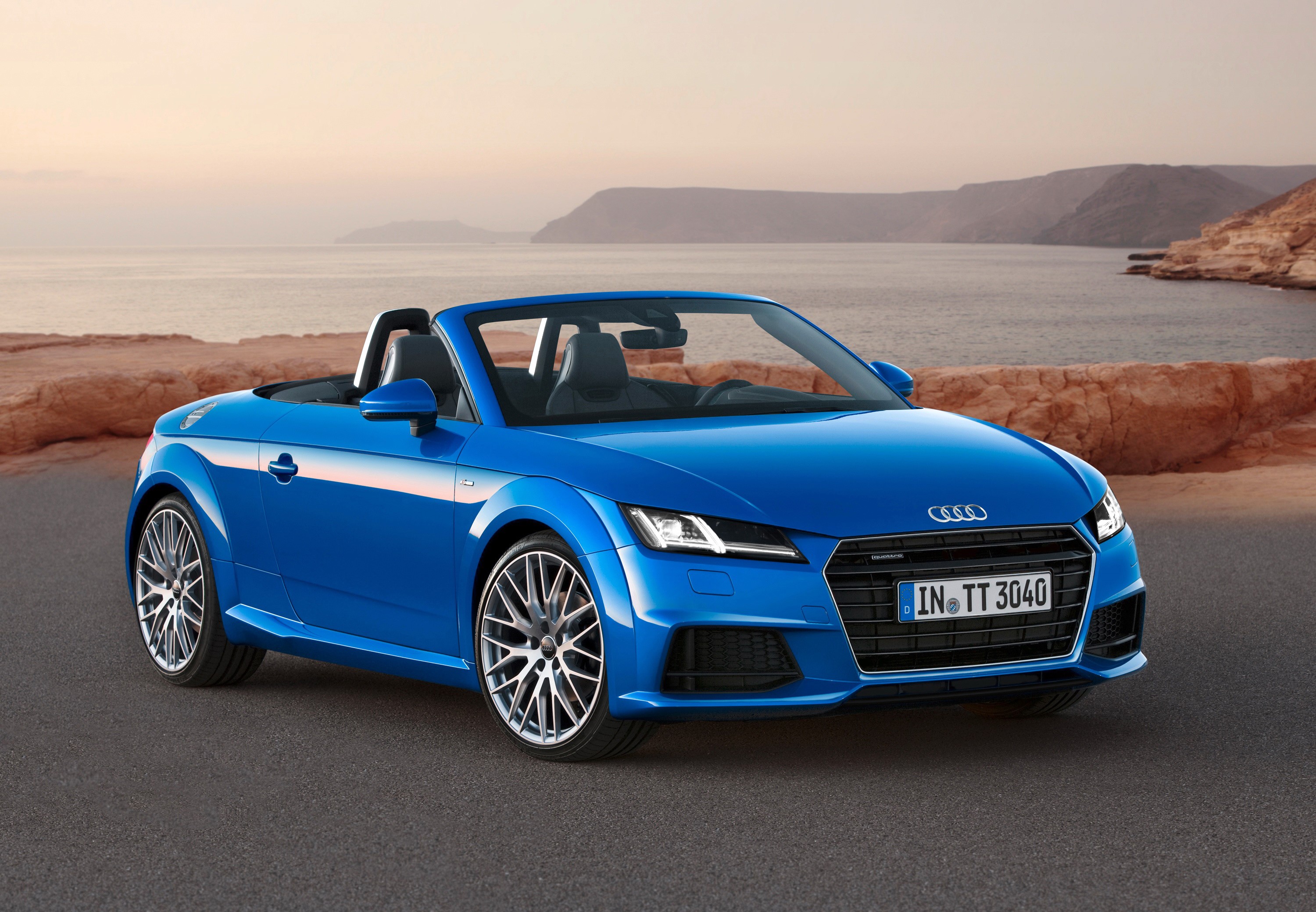 Blue Audi TT Roadster Convertible by the Coast HD Wallpaper
