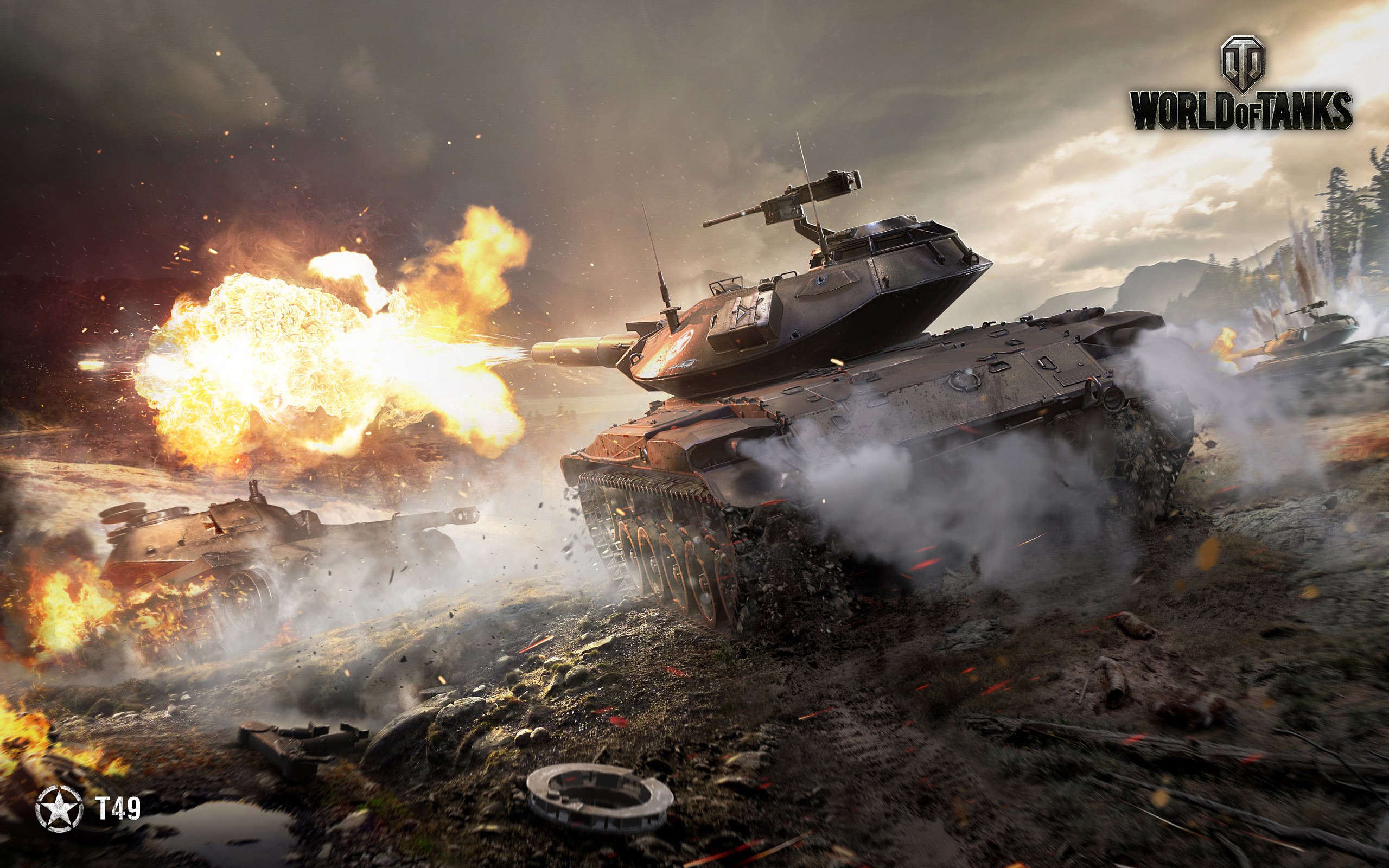 T49 Tank Firing in World of Tanks HD Wallpaper