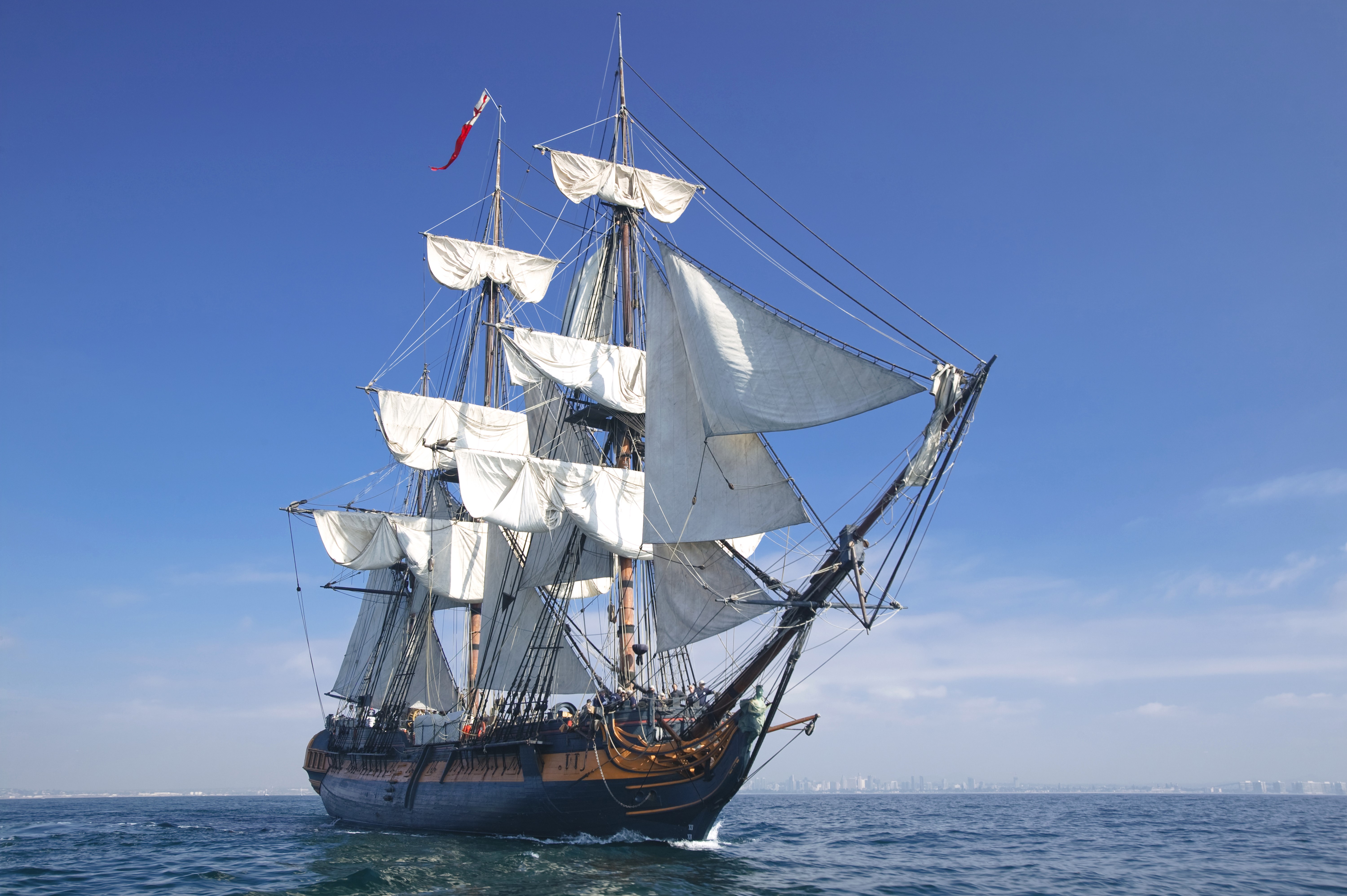 Tall Ship Sailing on the Sea HD Wallpaper
