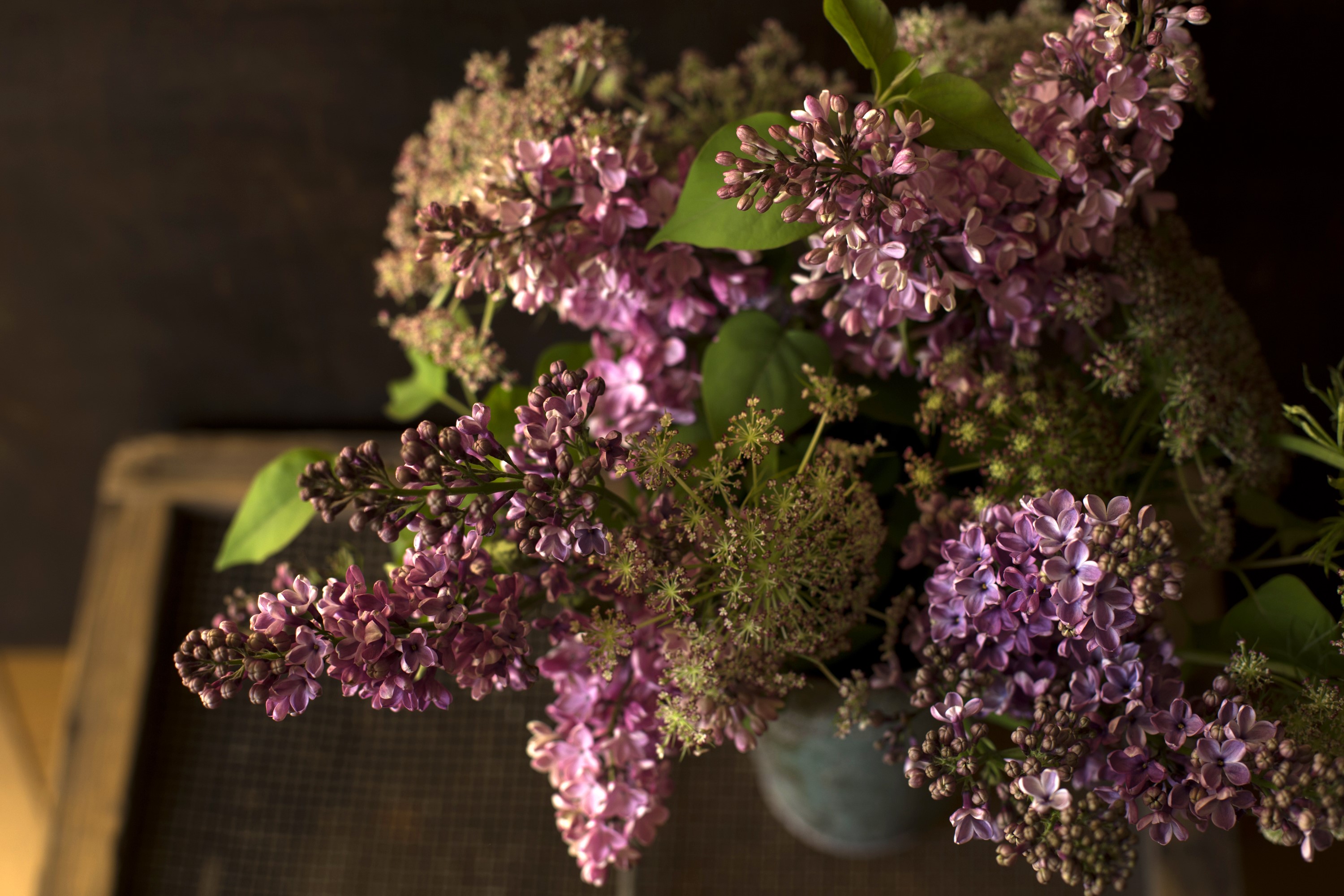 Bouquet of Lilacs and Greenery HD Wallpaper