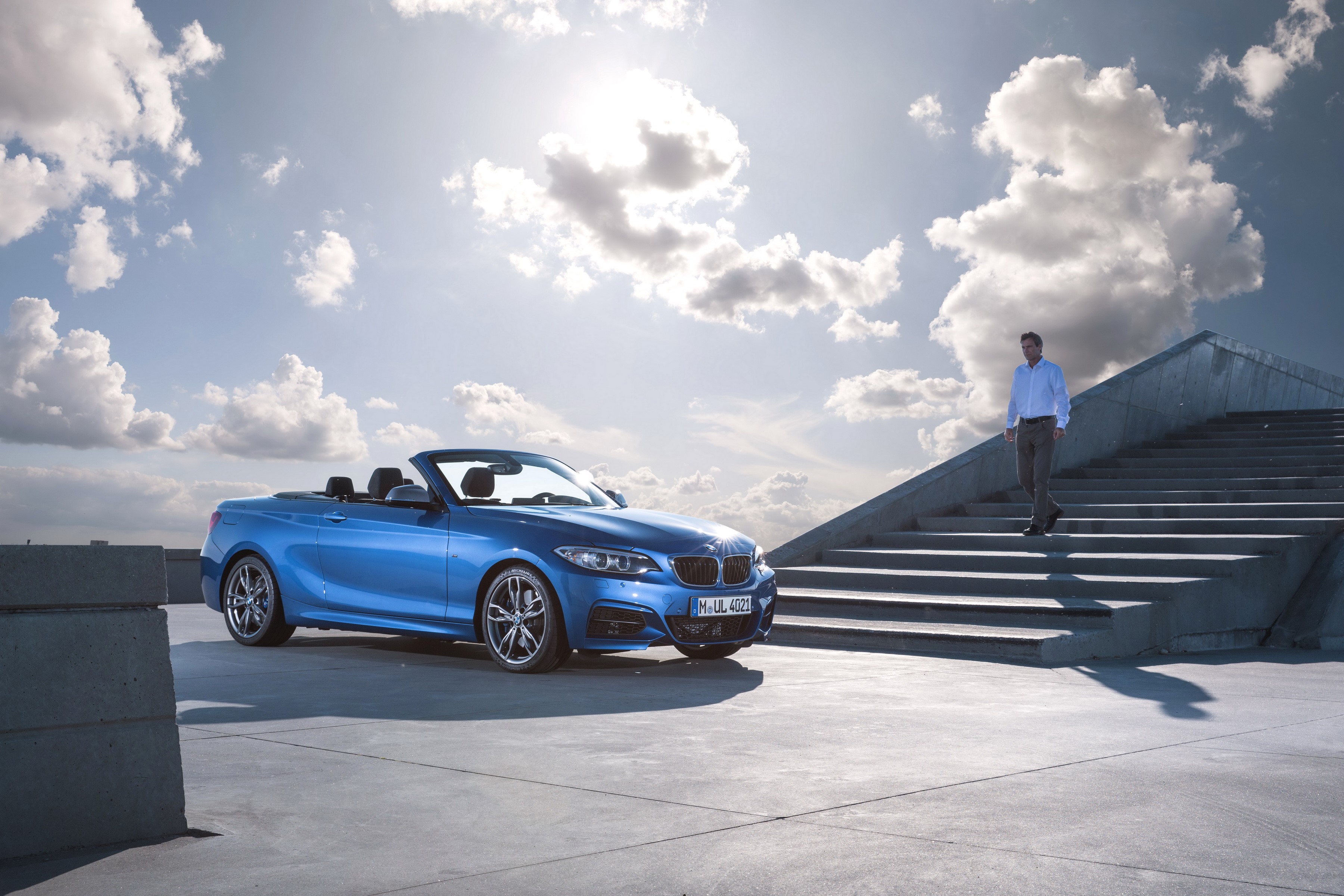 Blue 2014 BMW M235i F23 Cabriolet HD Wallpaper