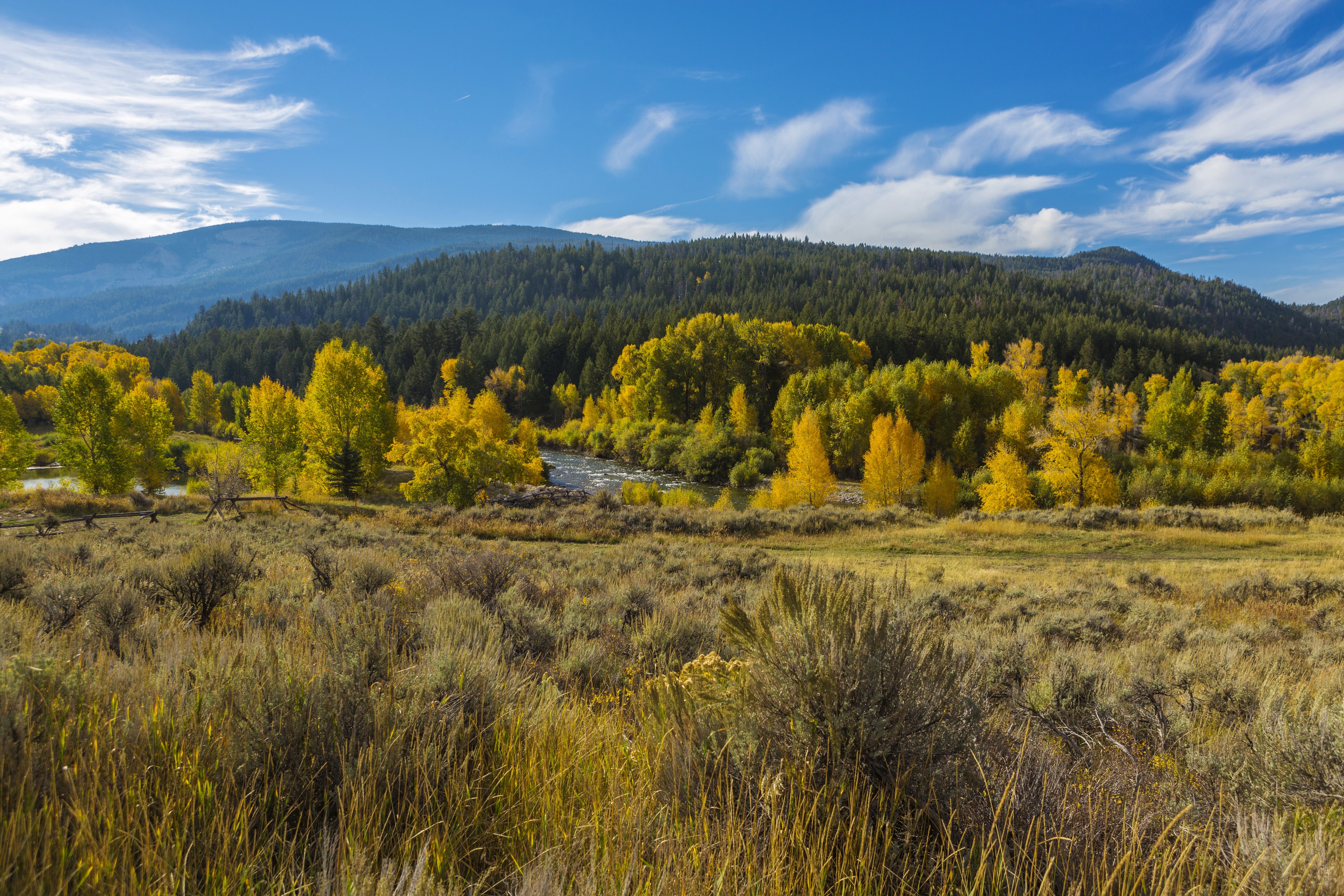 Autumn Scenery in Grand Teton Wyoming USA HD Wallpaper