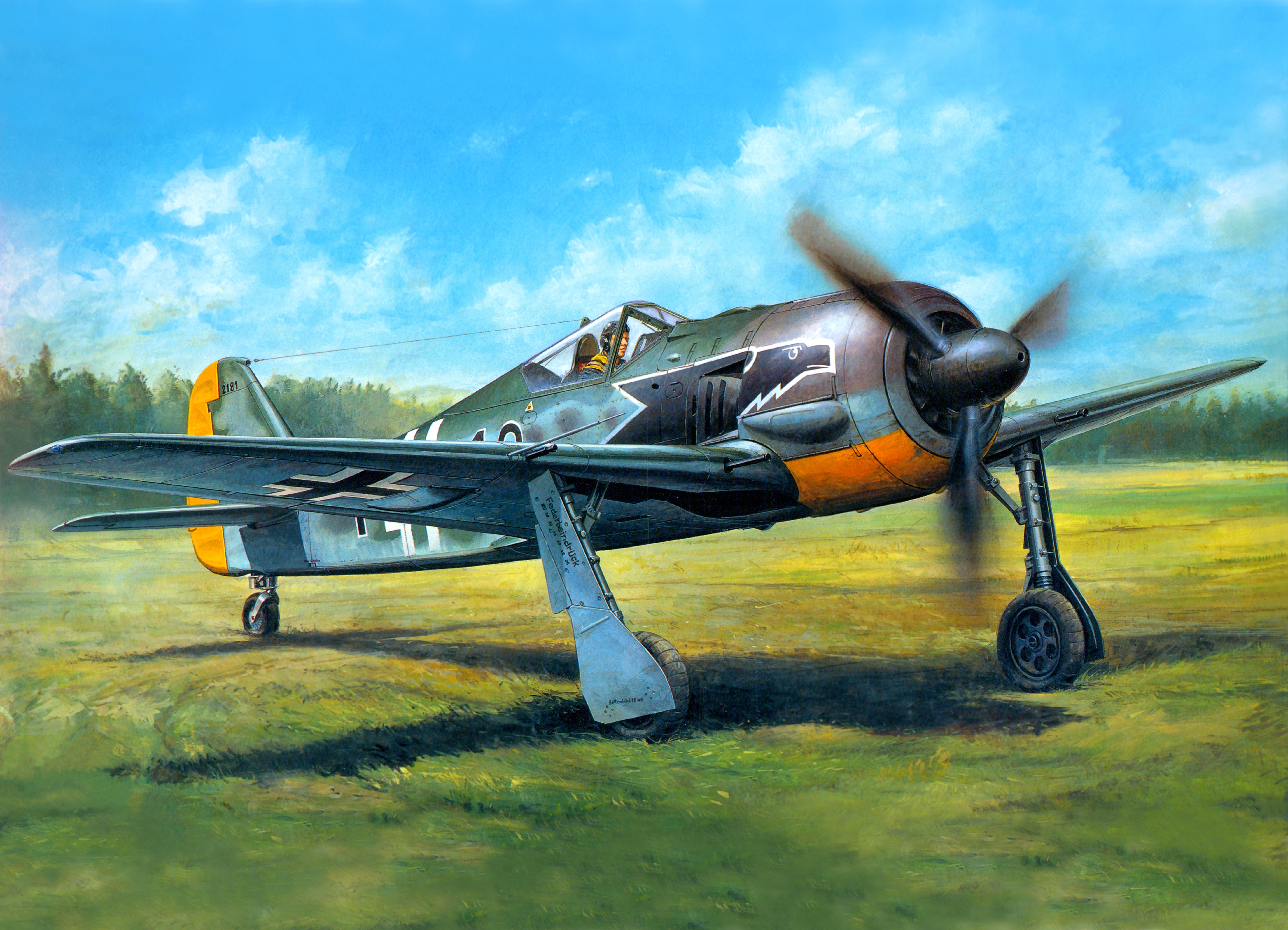 Focke Wulf FW 190A-3 Airplane Painting Art HD Wallpaper