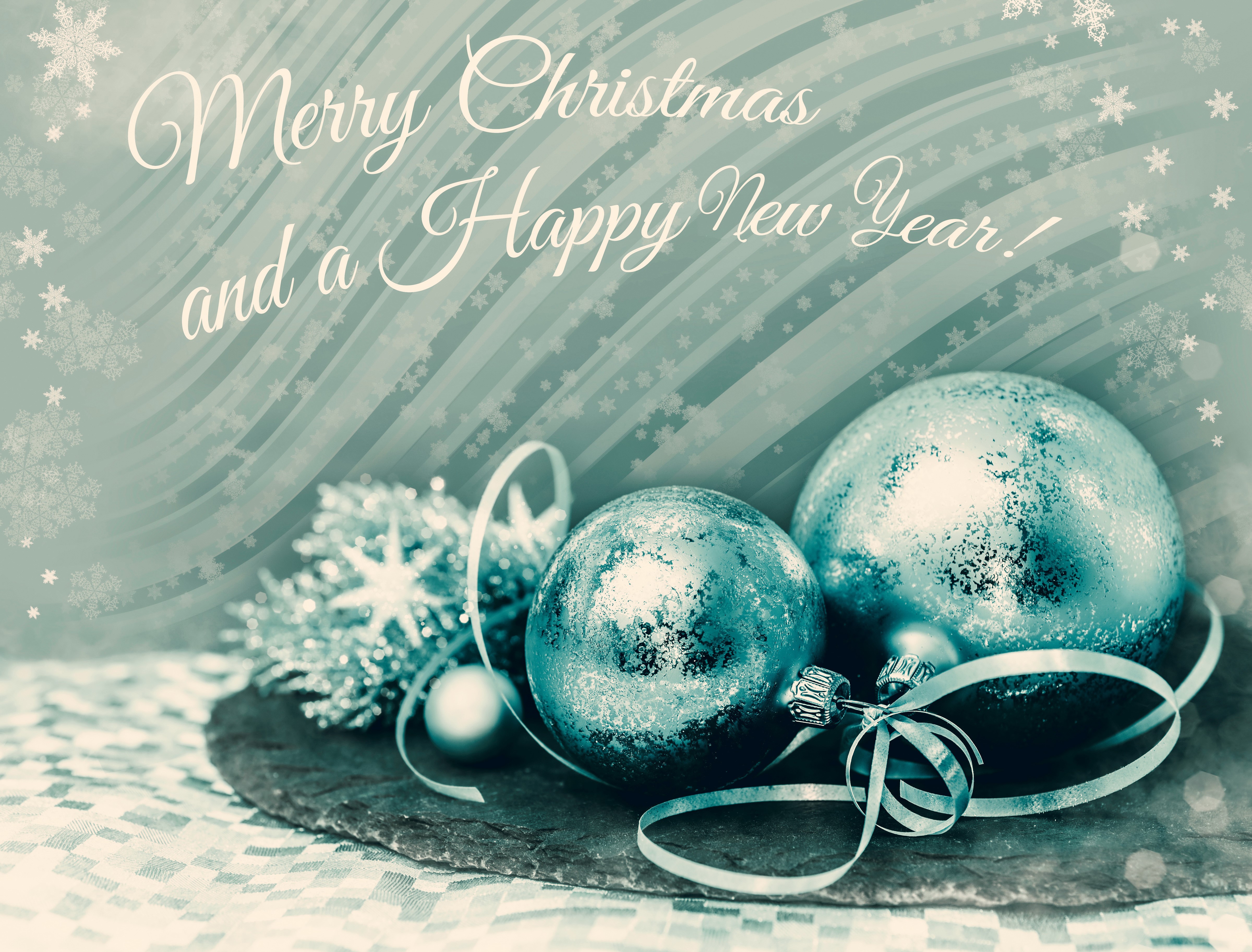 Christmas and a Happy New Year ornaments HD Wallpaper