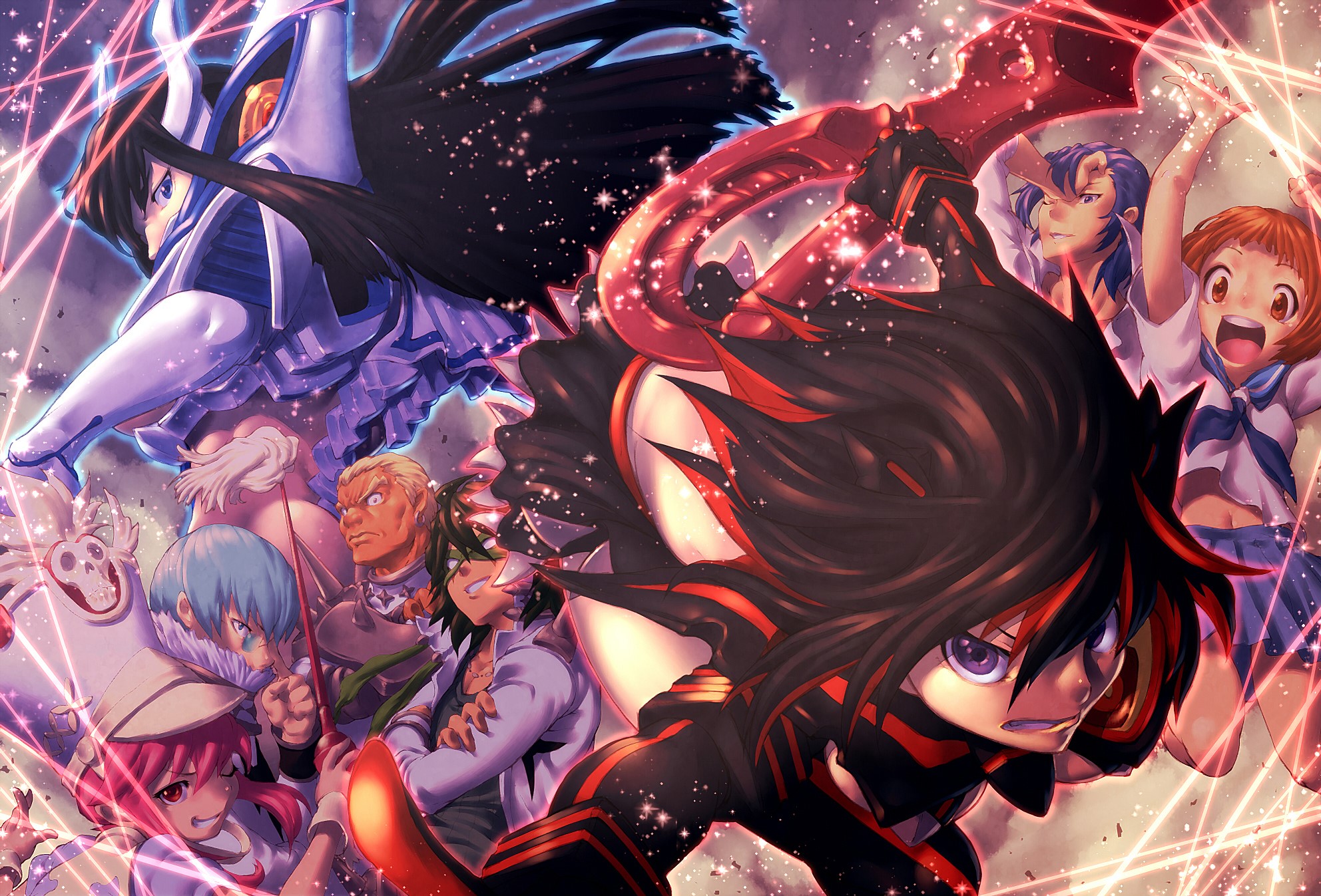 Kill la Kill characters in battle HD Wallpaper