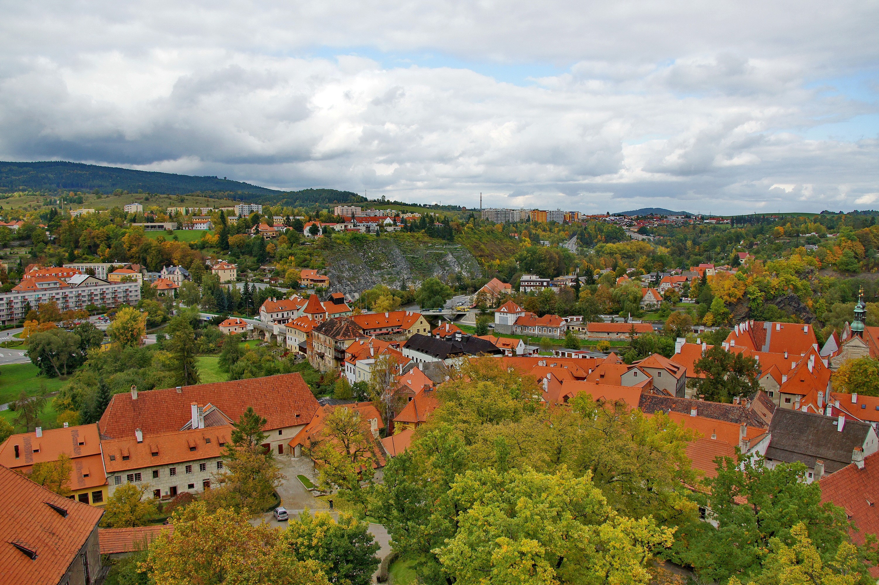 View of Cesky Krumlov from above HD Wallpaper