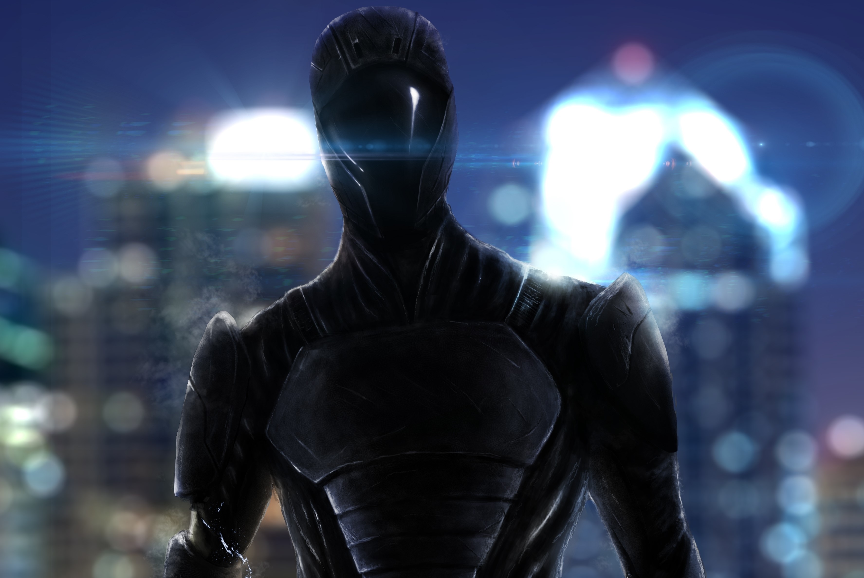 Soldier in Zatenium armor with helmet HD Wallpaper