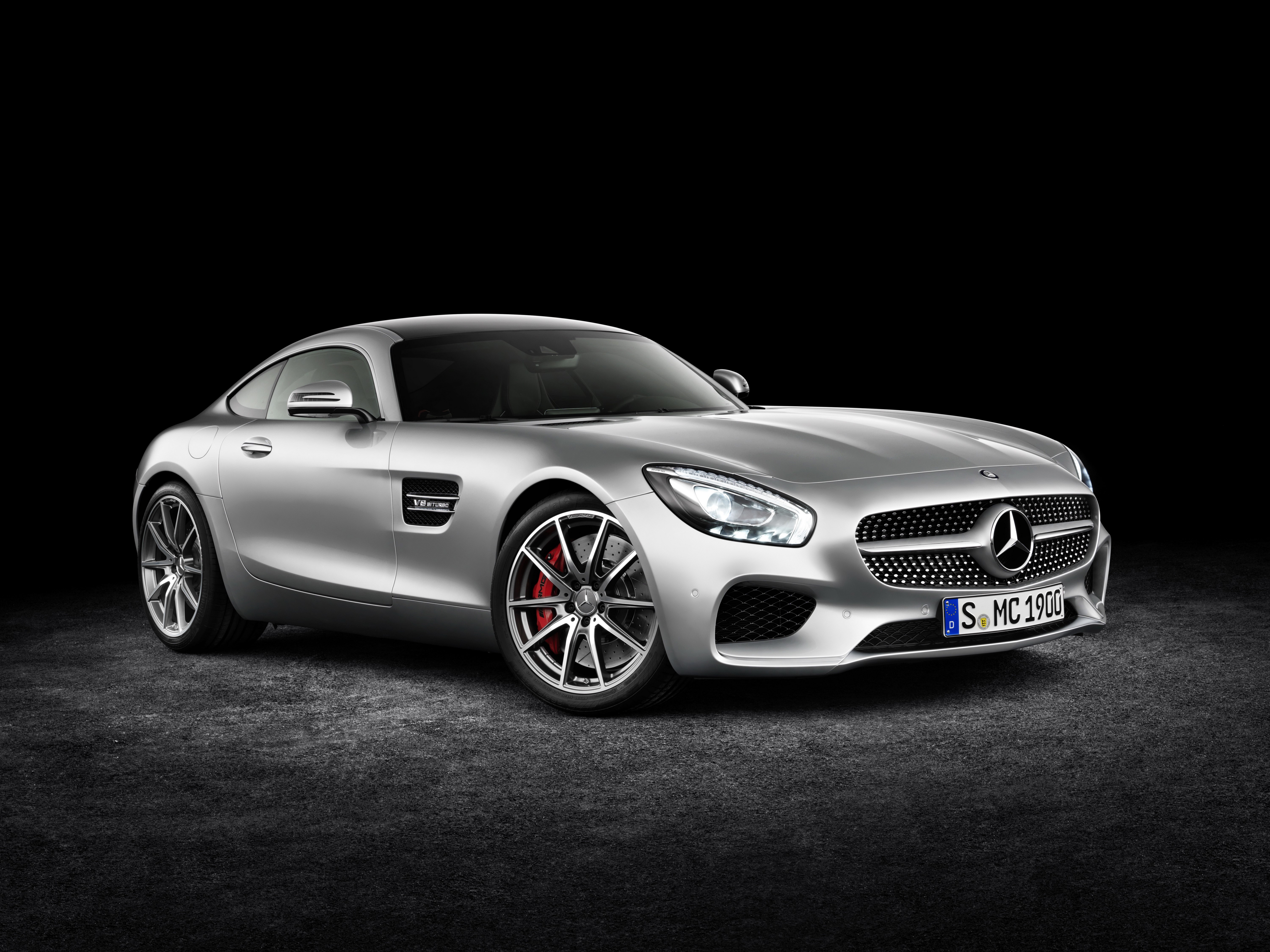 Silver Mercedes-Benz AMG GT 2014 HD Wallpaper